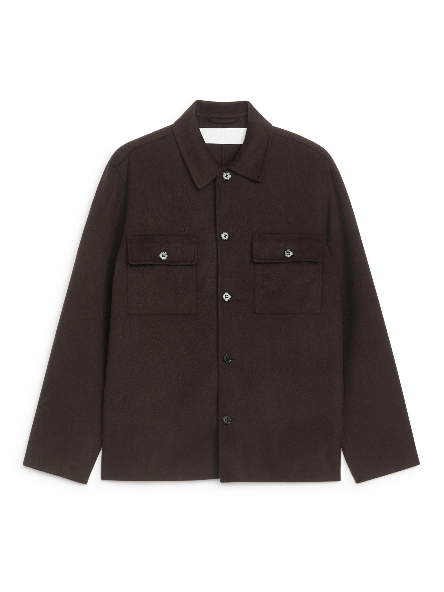 Doublé Wool Blend Shirt - Brown/Dark Blue