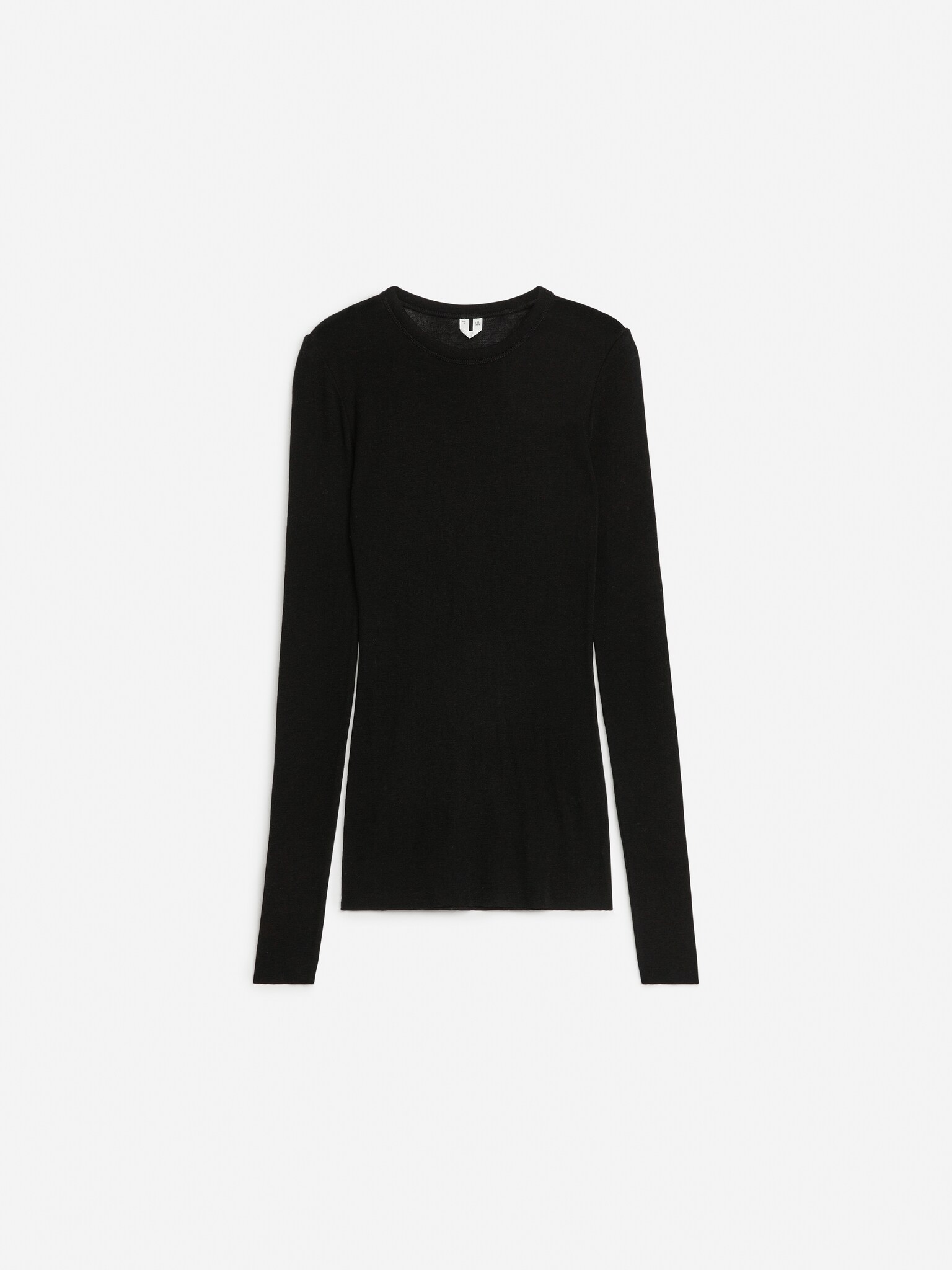 Long-Sleeved Merino Top - Black/Dark Grey Melange/Red/Dark Mustard/Dark Brown - 2