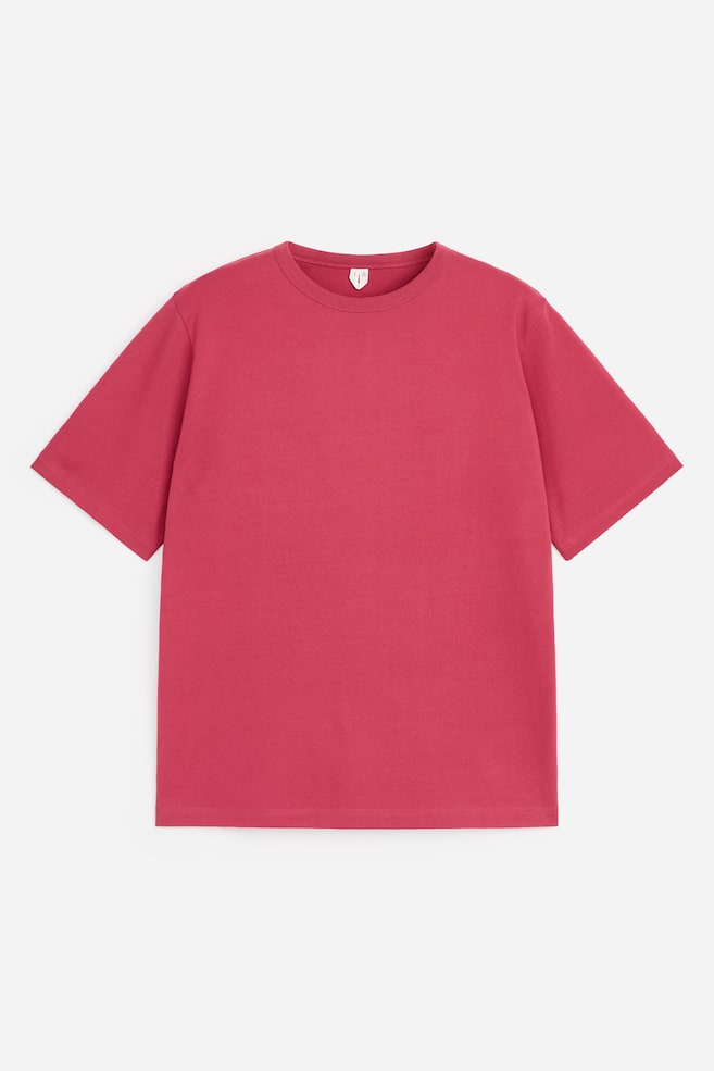 Gruby T-shirt - Ciemnoróżowy/Biały/Owsiany/Czarny/Ciemnoszary/Ciemnoniebieski - 1