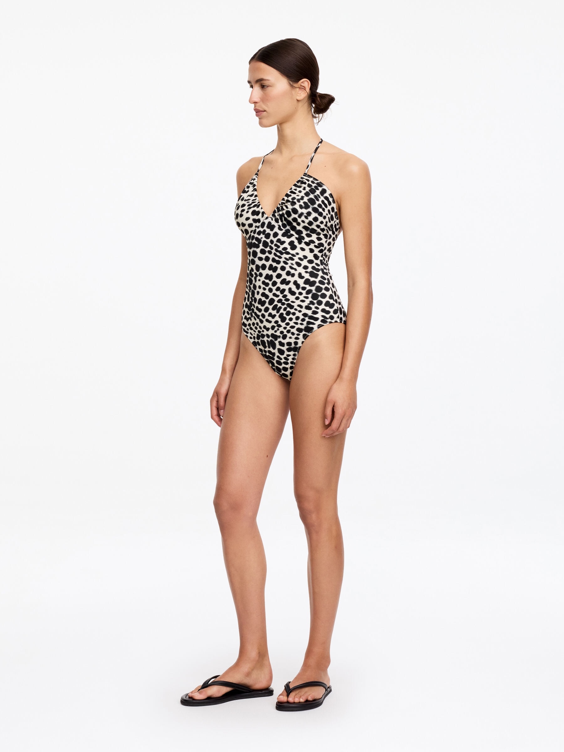 Bañador con cuello halter - Negro/Beige - Women - StillMedia/Lookbook - 2