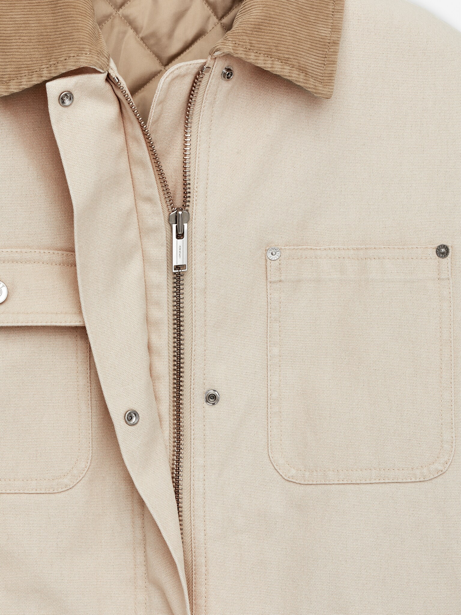 Chaqueta de lona forrada - Beige claro - 2