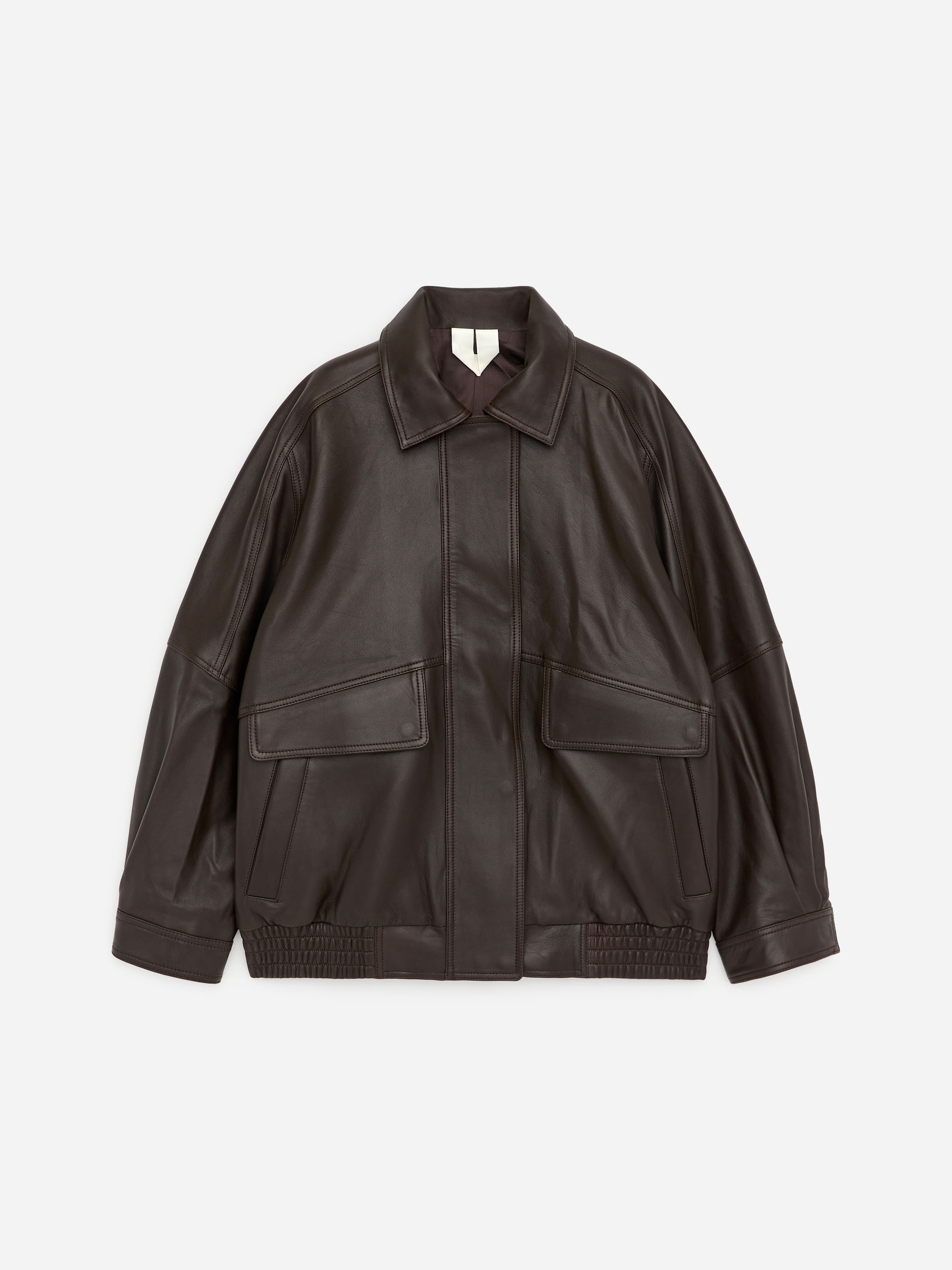 Relaxed Leather Jacket - Brown - Relaxed fit - Women - StillMedia/DescriptiveStillLife - 1