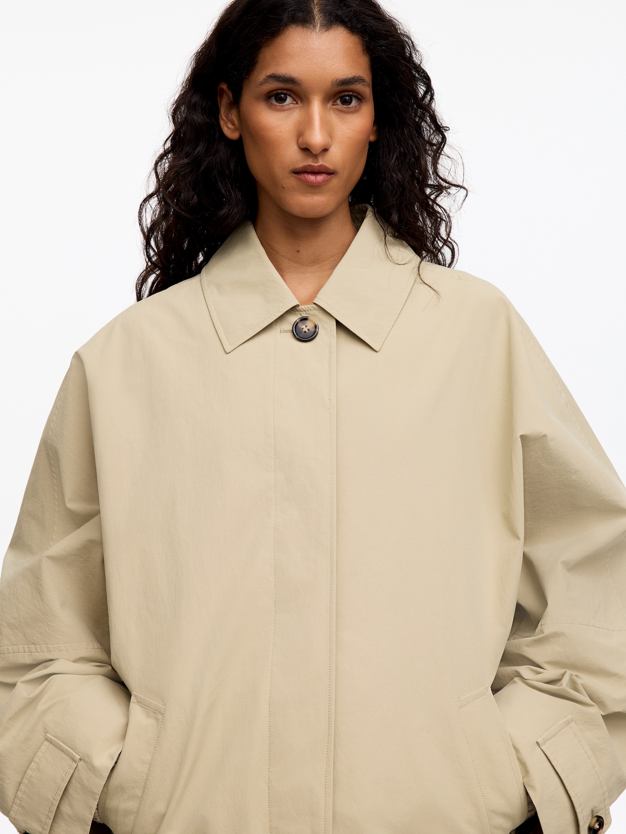 Płaszcz samochodowy - Beżowy - Obszerny - women - StillMedia/Lookbook - 4