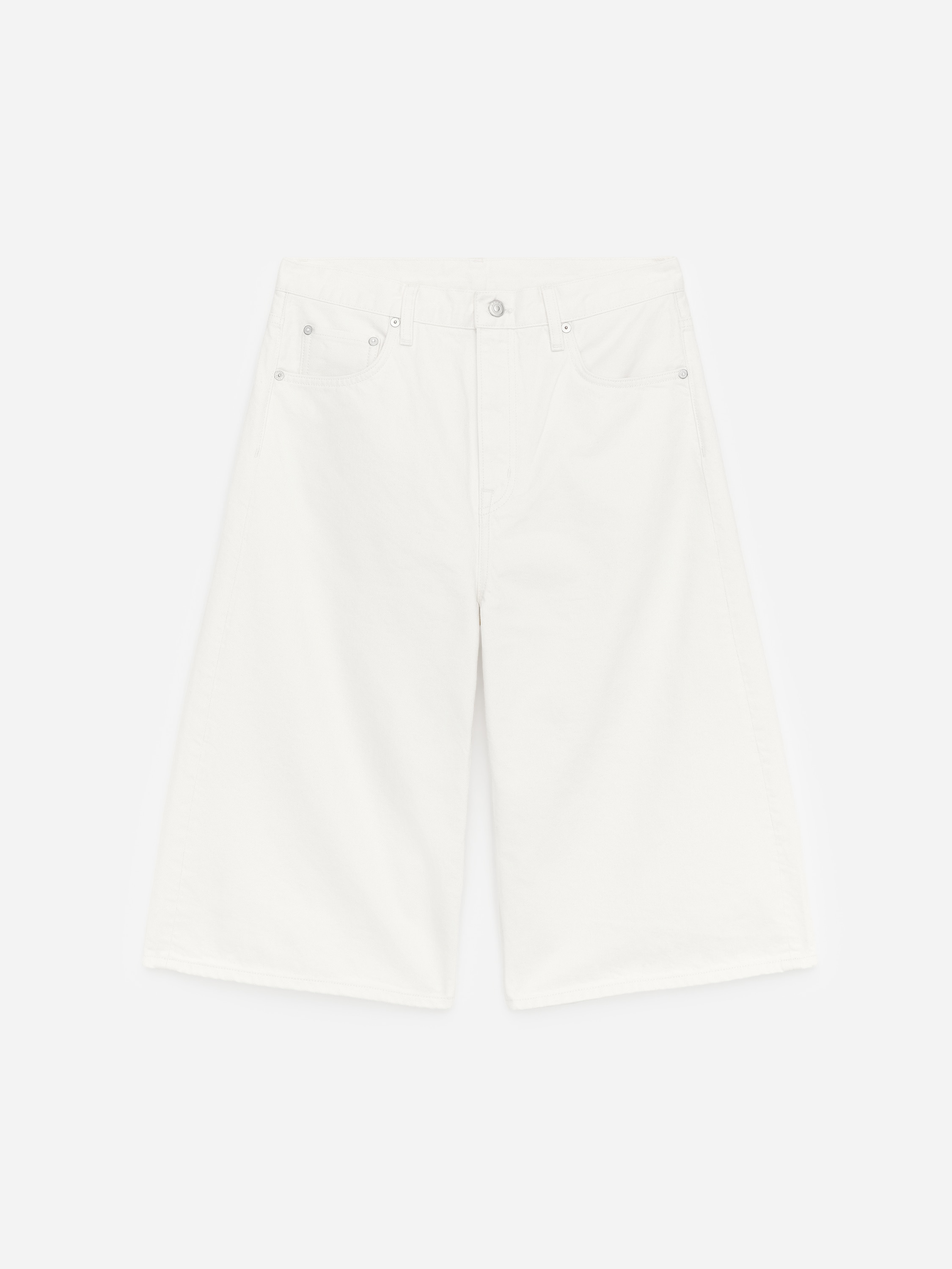 Långa denimshorts - Off-white