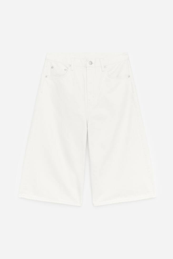Long Denim Shorts - Off White/Black - 1