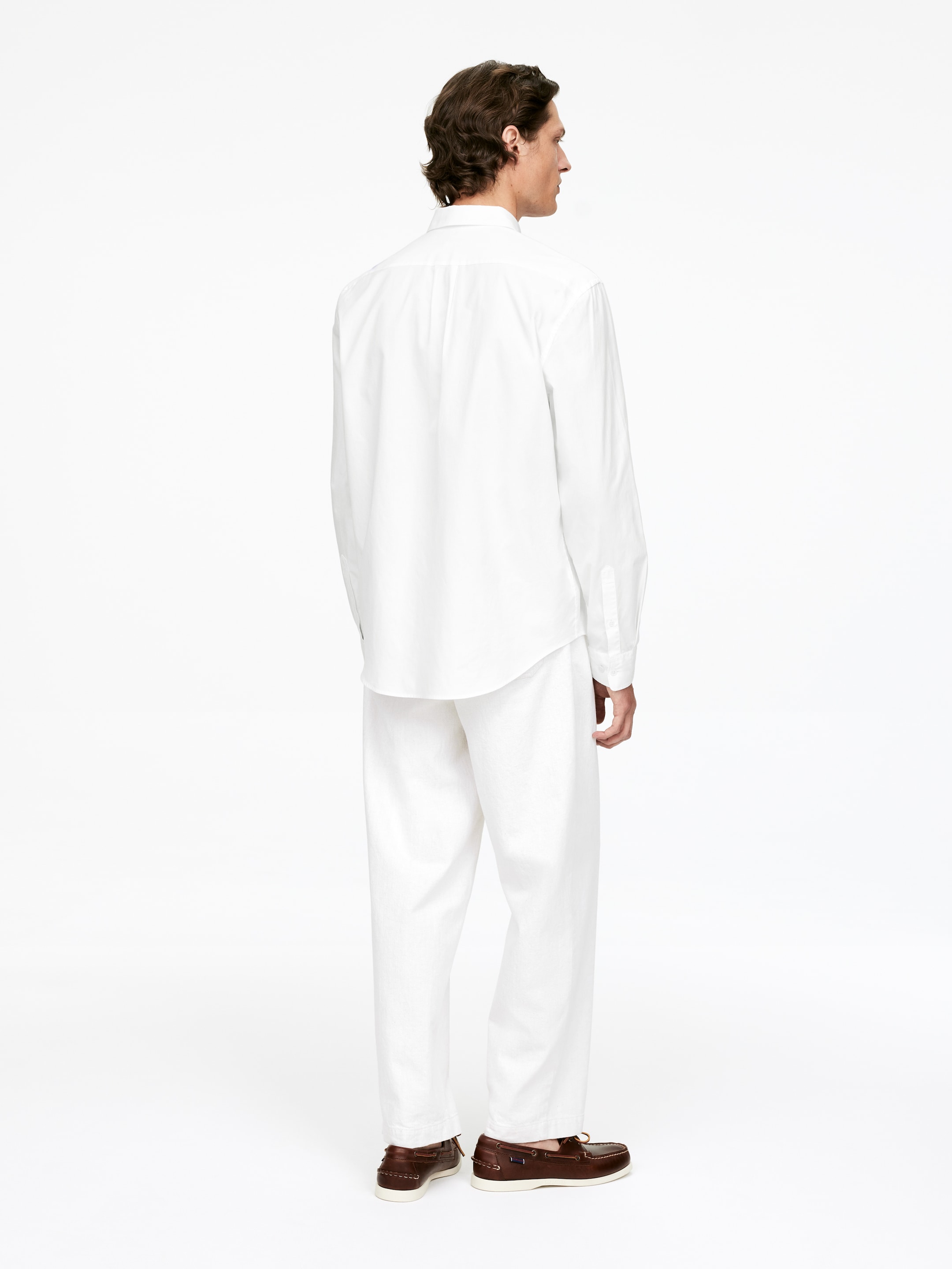 View larger image: Button-Down Poplin Shirt - White - Men | H&M GB 3