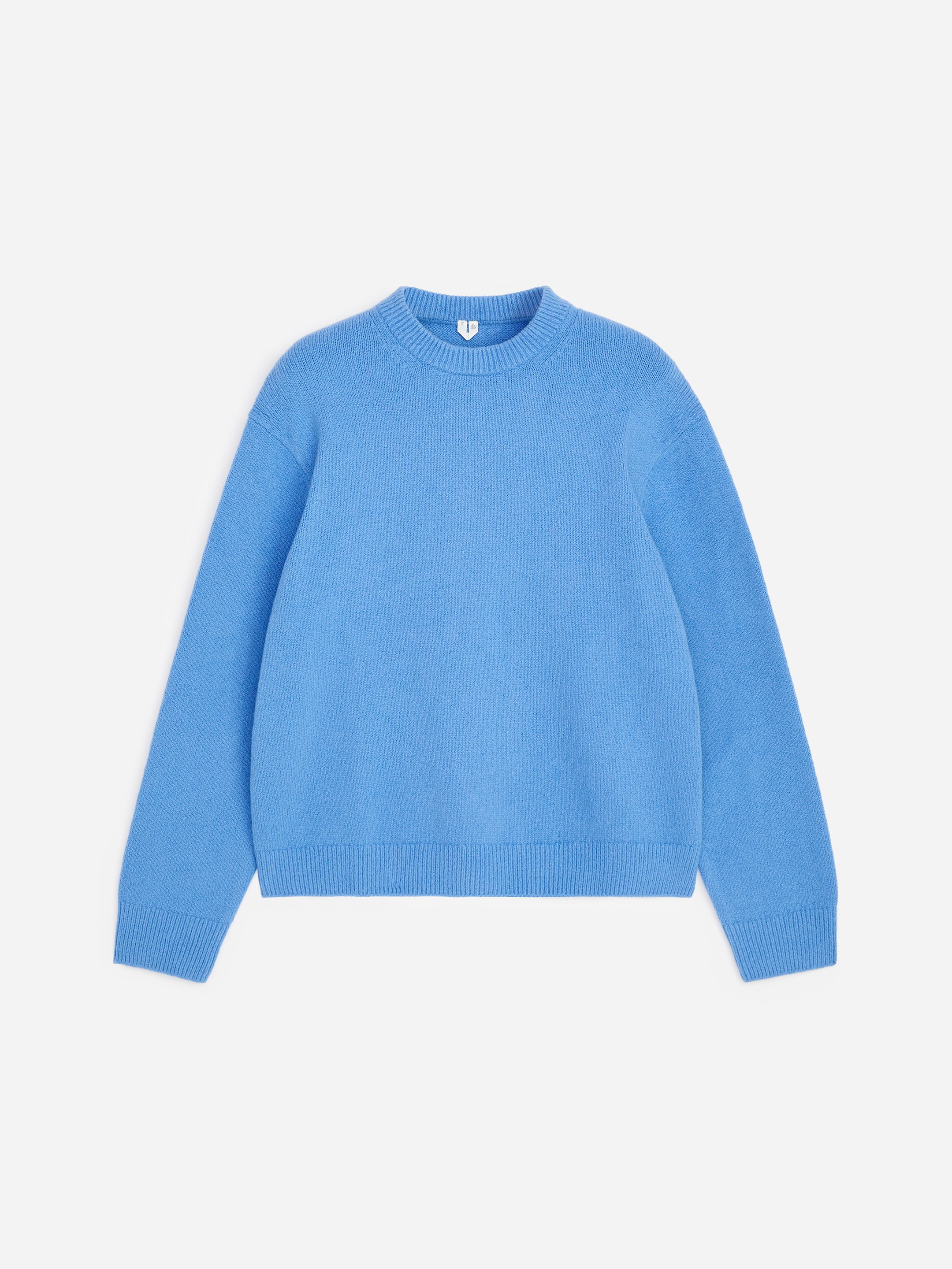 Strickpullover mit Rundhalsausschnitt-Blau-19495