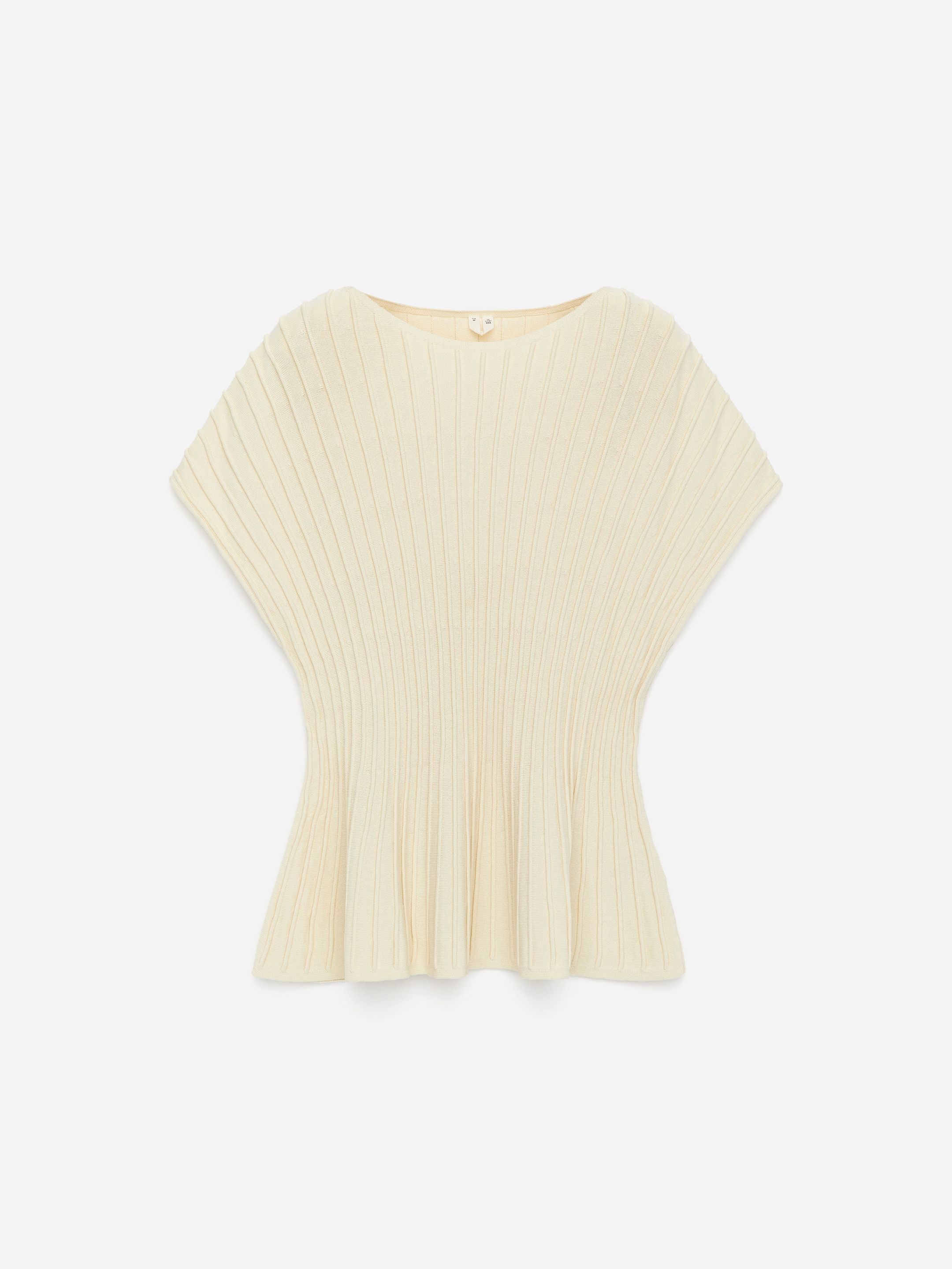 Fine-Knit Peplum Top - Off White - Regular fit - Women - StillMedia/DescriptiveStillLife - 2
