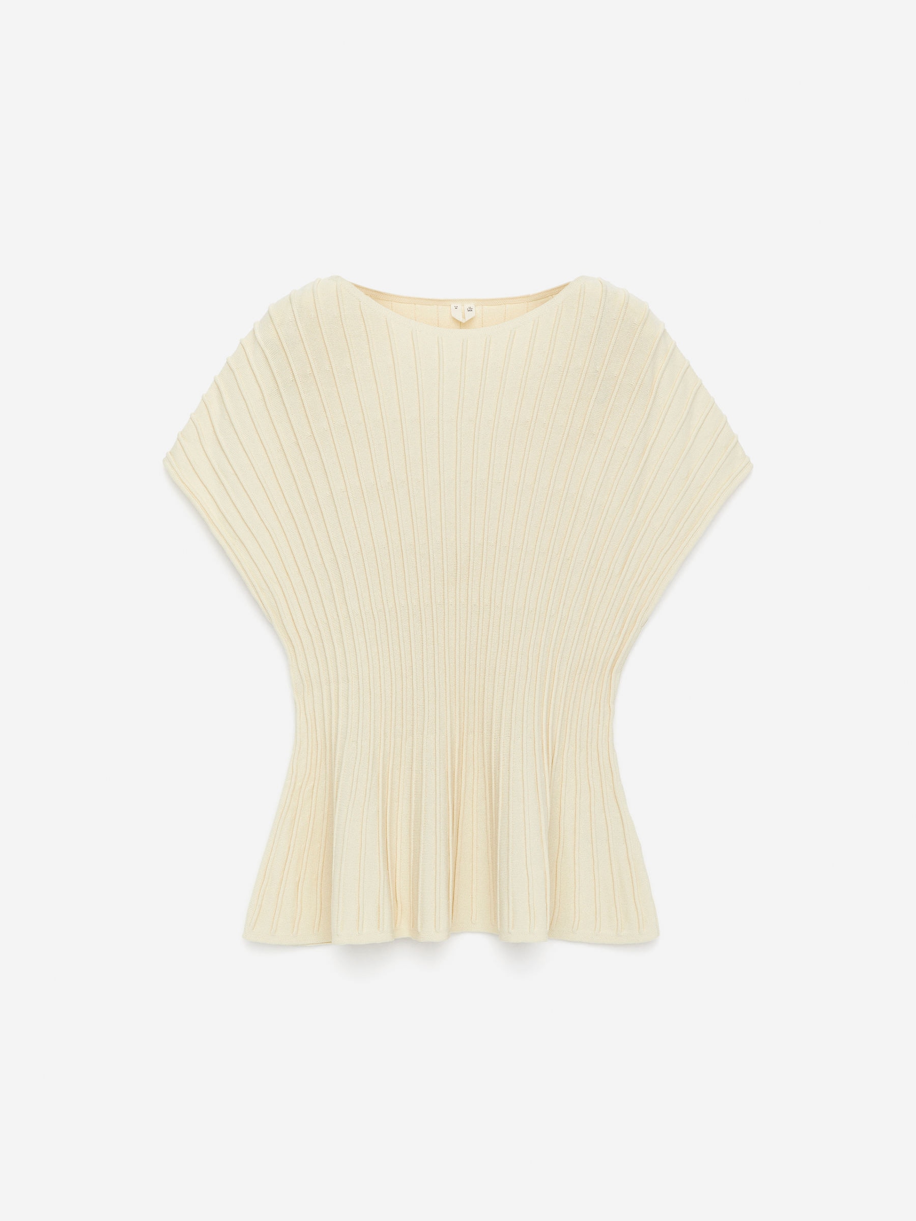Haut péplum en maille fine-Beige-16768