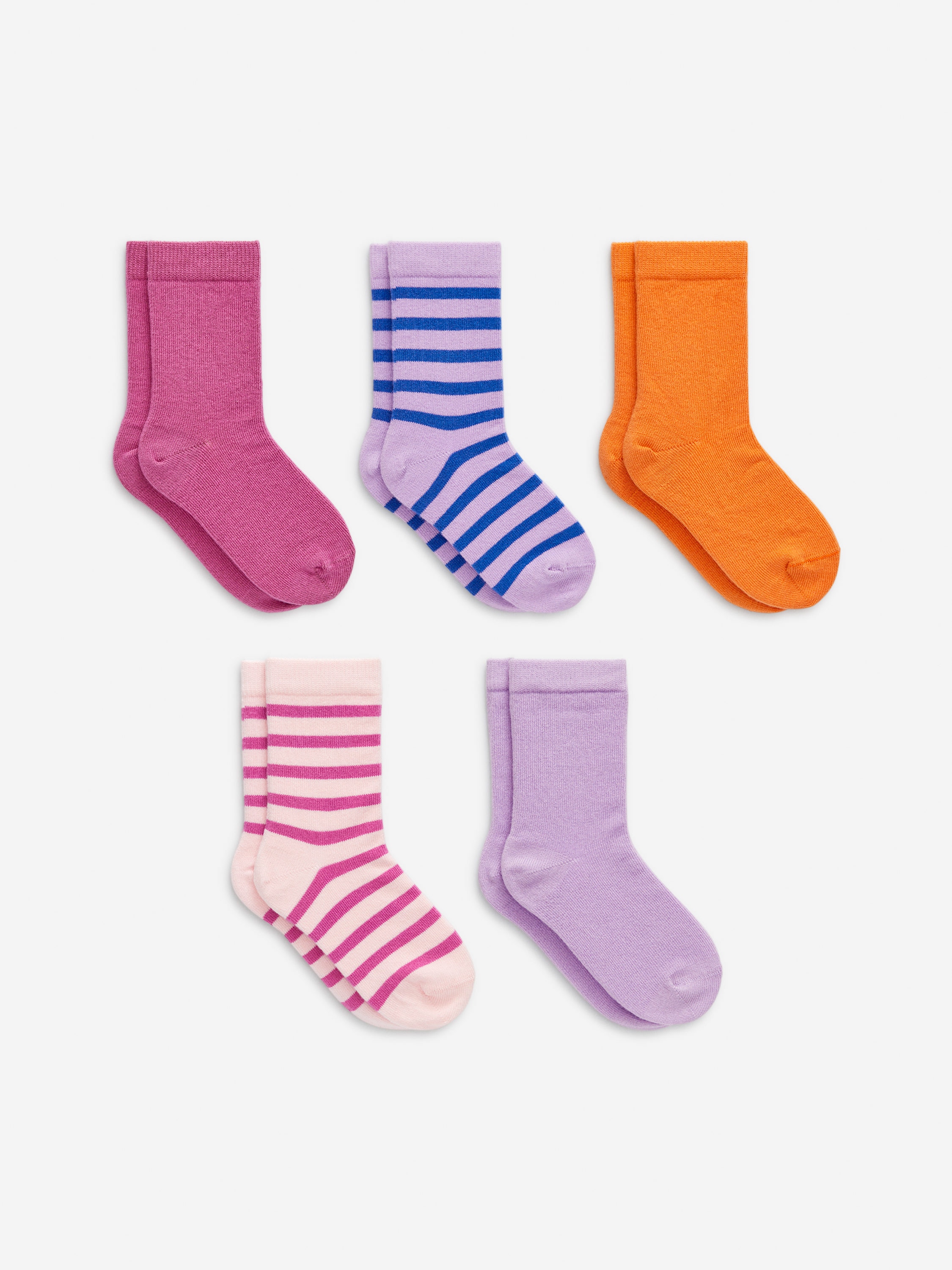Baumwollsocken, 5er-Pack-Mehrfarbig-16402