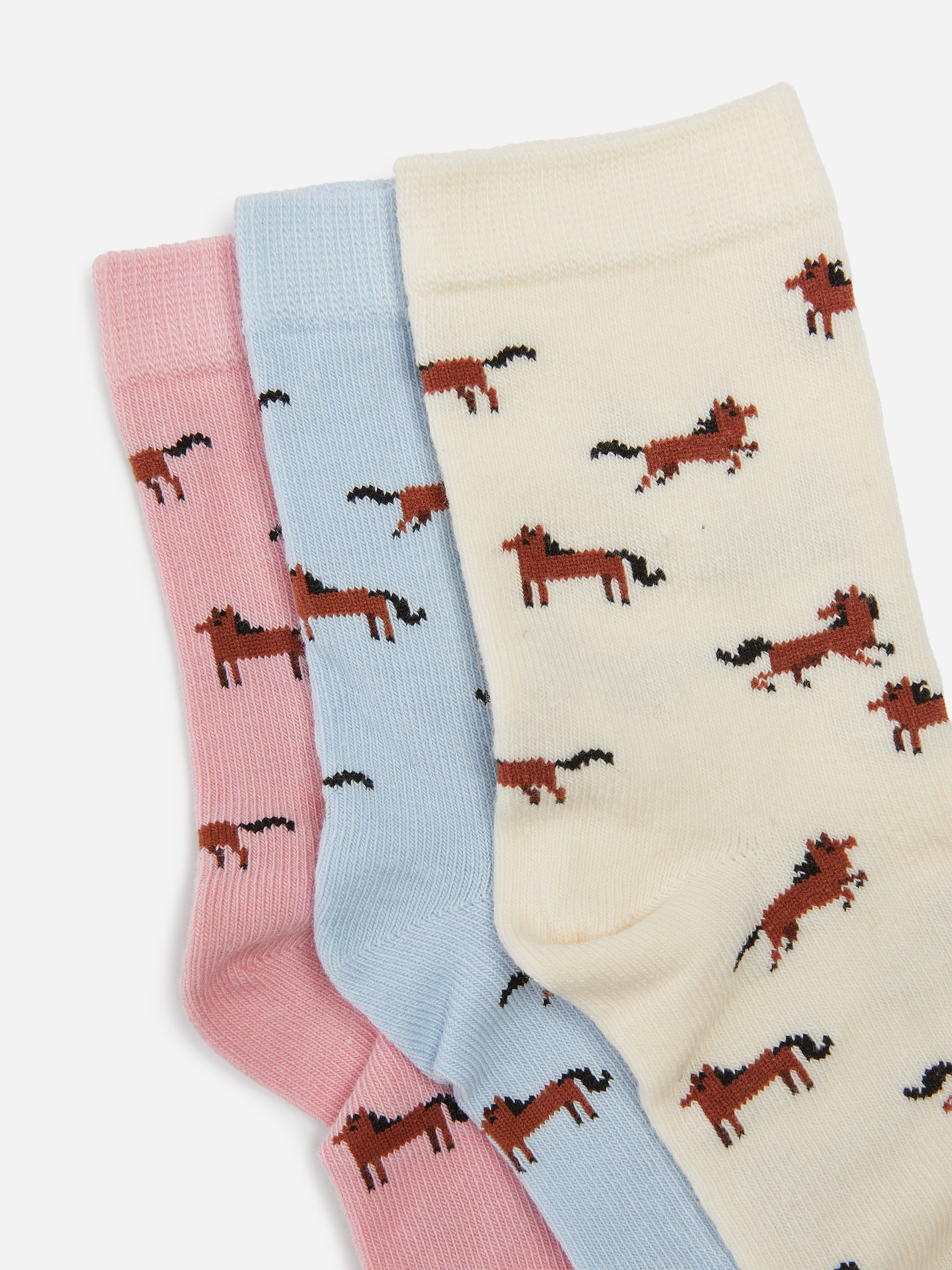 Cotton Socks Set of 3 - Pink/Horses - children - StillMedia/DescriptiveDetail - 2