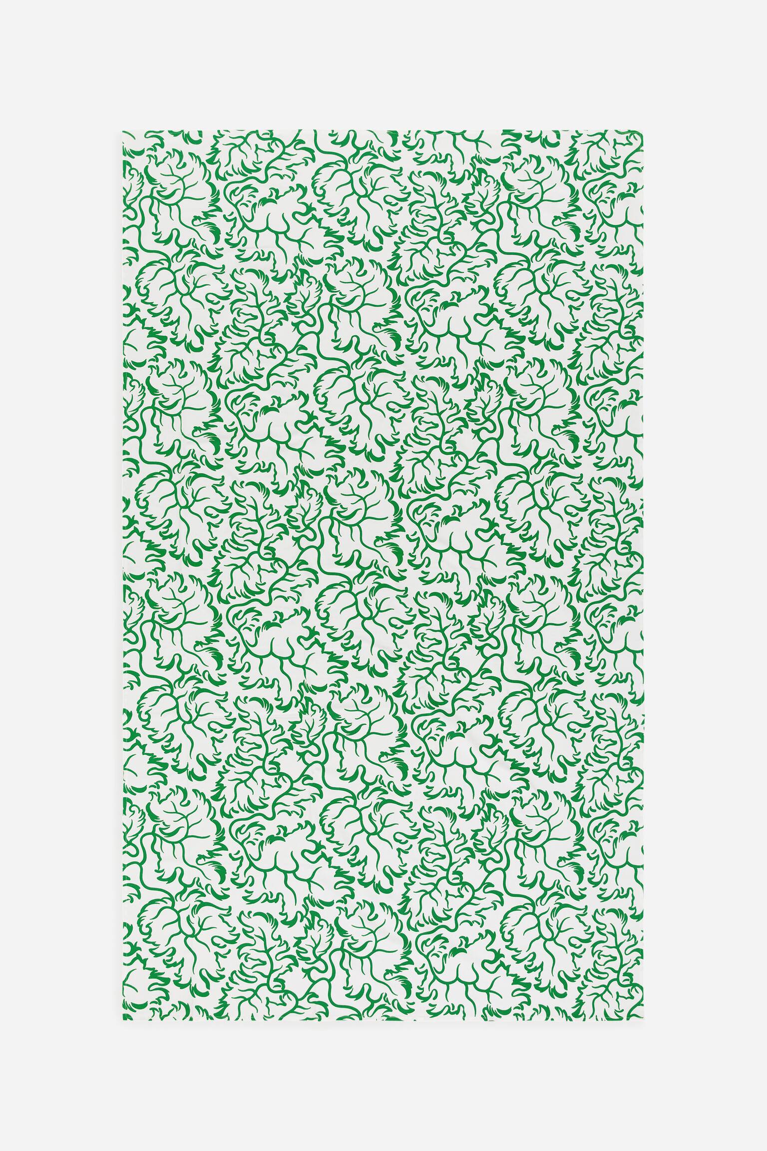 Toalha de mesa estampada - Verde/branco