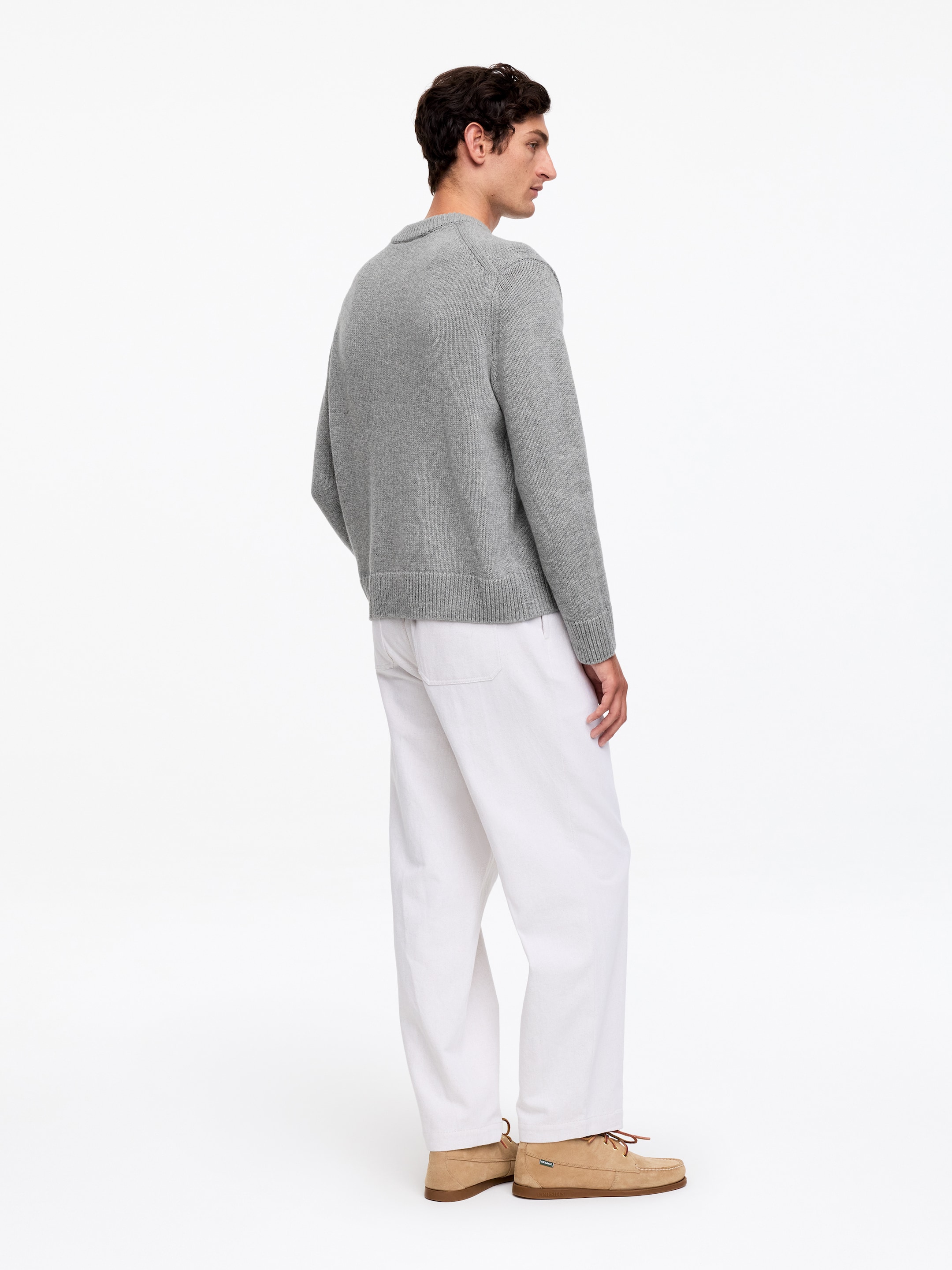 Pullover aus schwerem Wollstrick - Hellgrau meliert - Relaxed Fit - Herren - StillMedia/Lookbook - 10