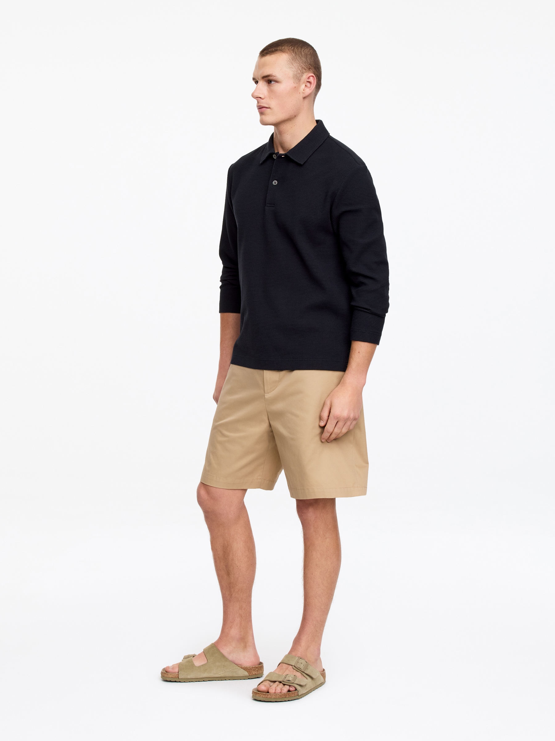 Waffle Polo Shirt - Dark Blue - Regular fit - Men - StillMedia/Lookbook - 3