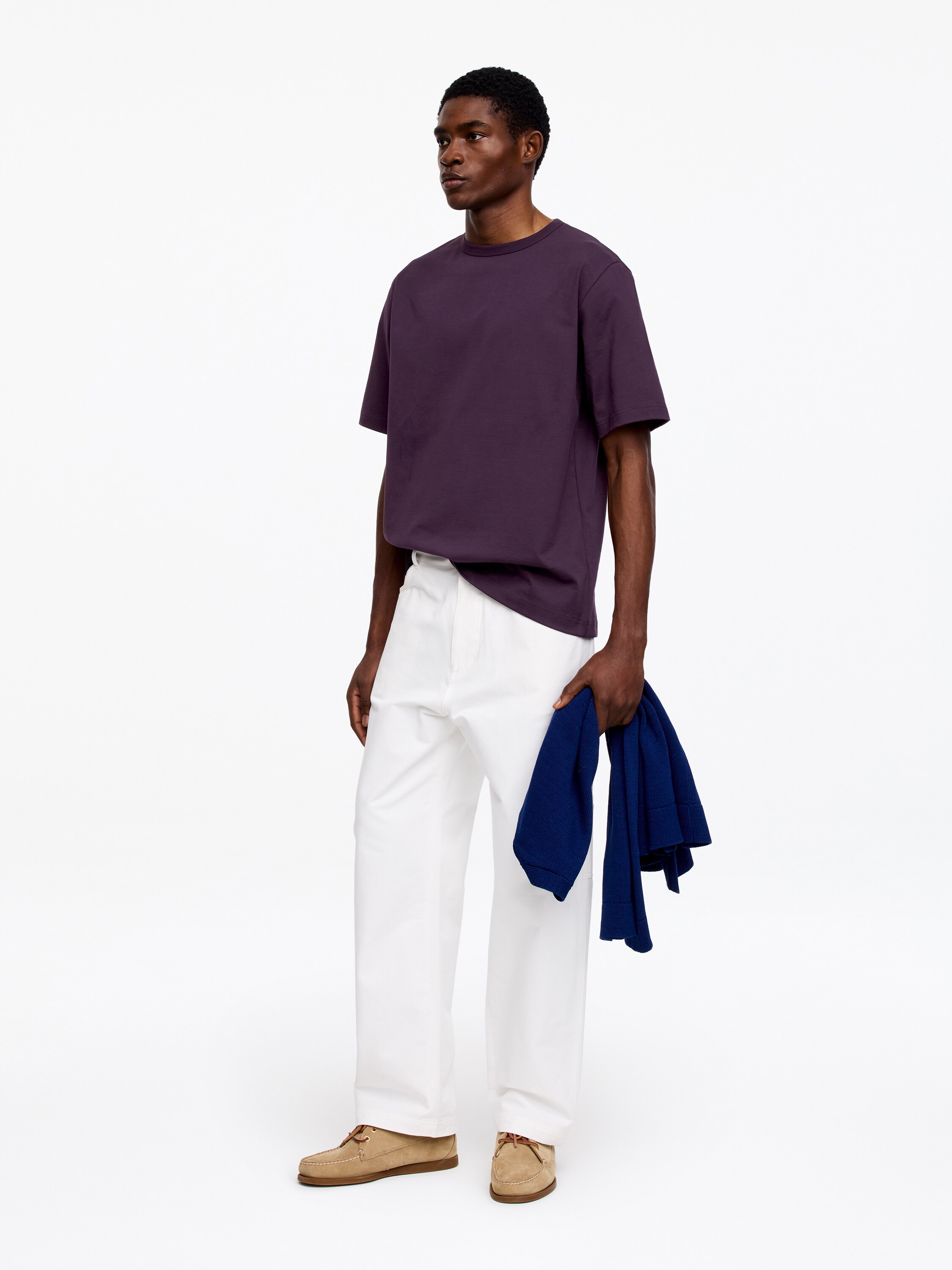 270 GSM Oversized T-Shirt – Dark Purple – Men – ARKET GB