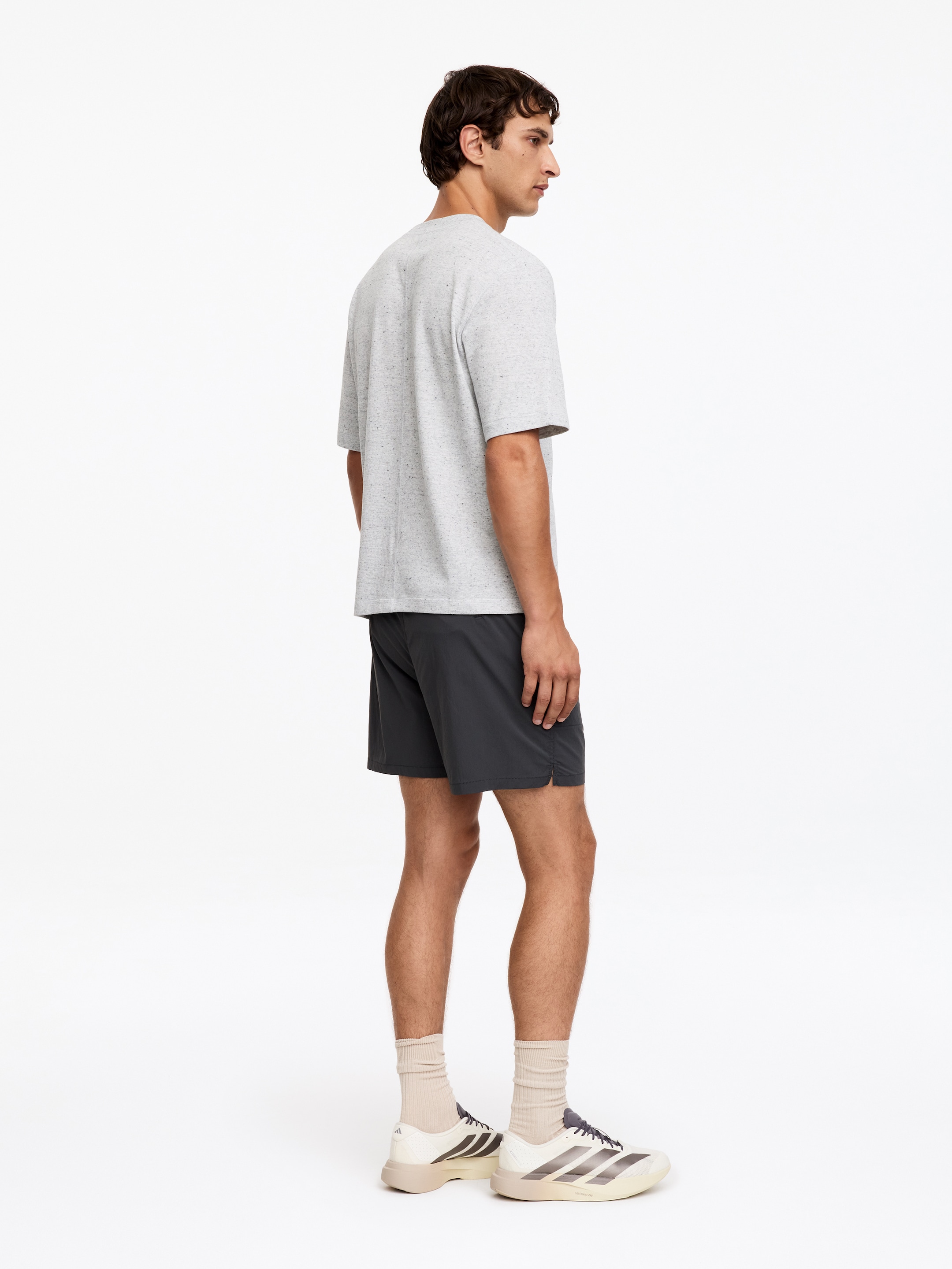 ARKET ACTIVE Soft T-Shirt - Grey Melange - Regular fit - men - StillMedia/Lookbook - 2