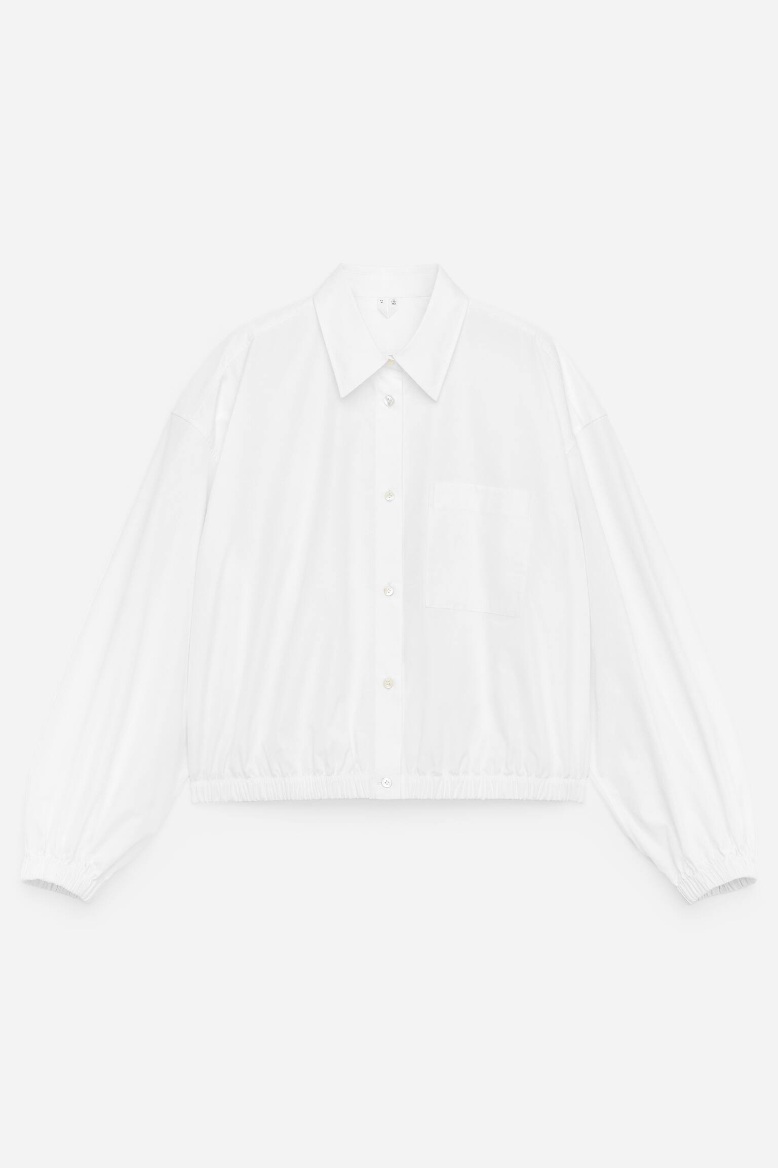 Cropped katoenen overhemd - Wit/Bruin - 2