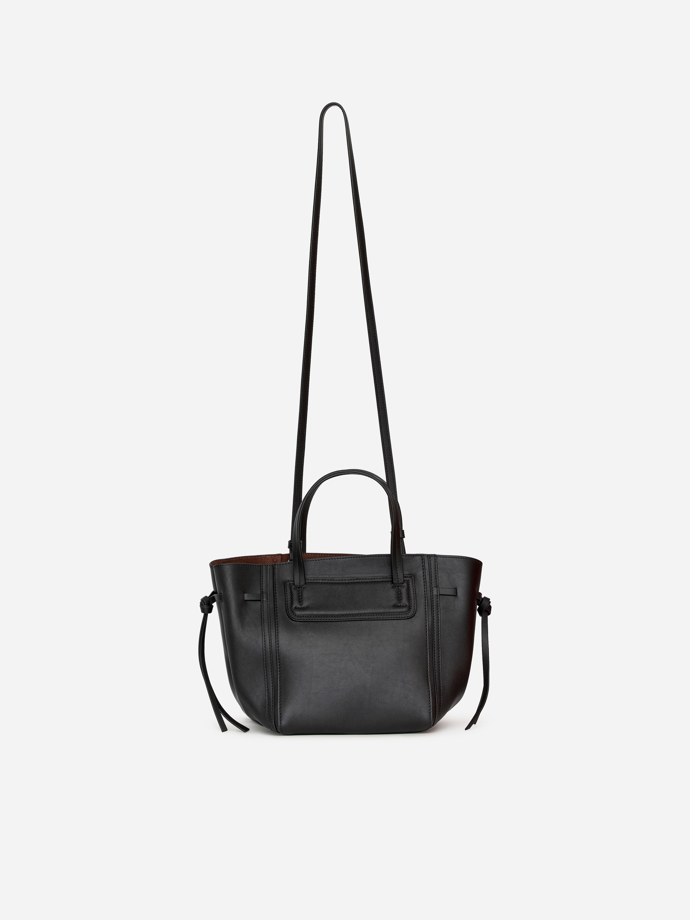 Leather Tote Bag - Black/Brown