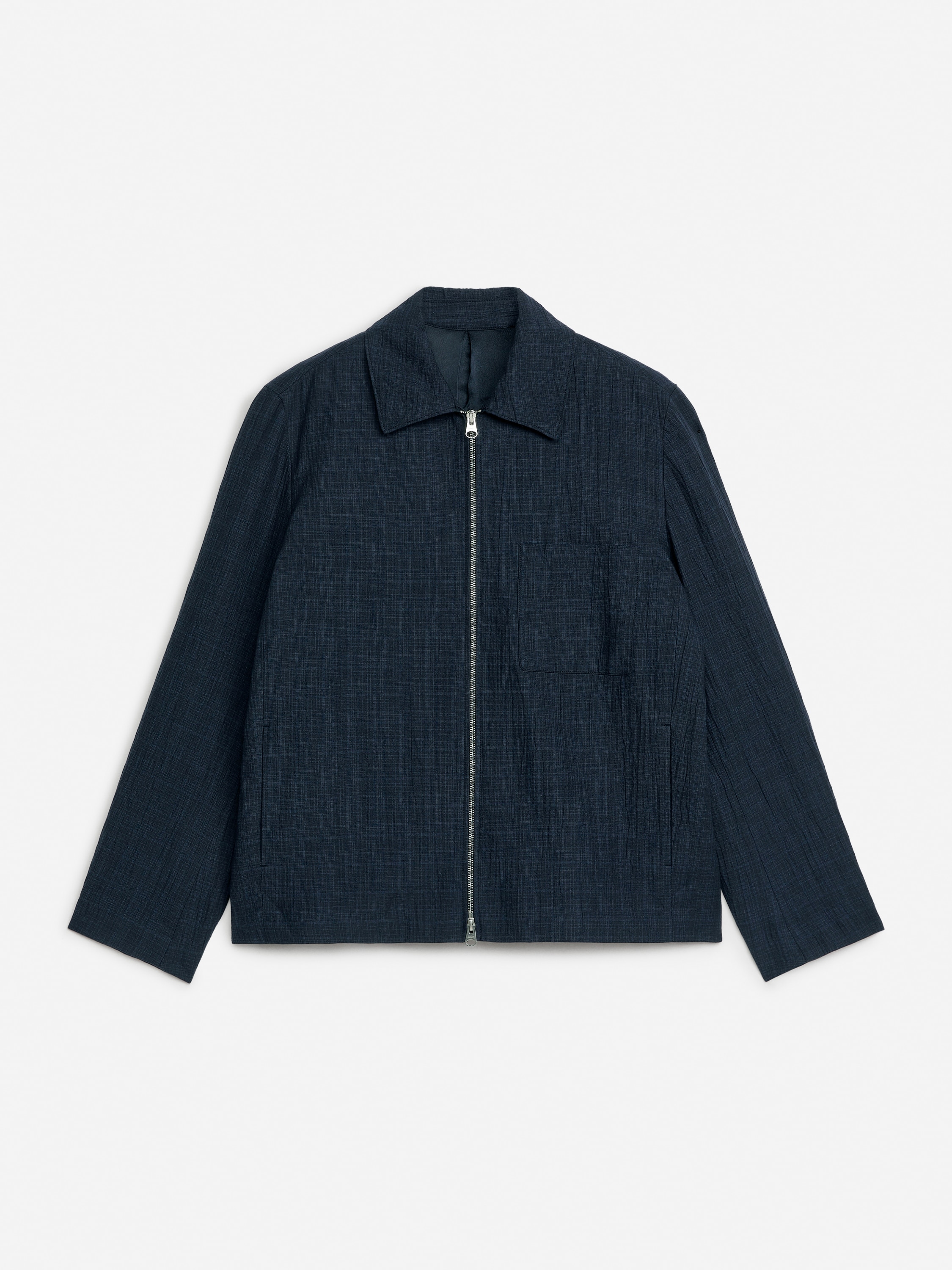 Seersucker bunda - Tmavomodrá