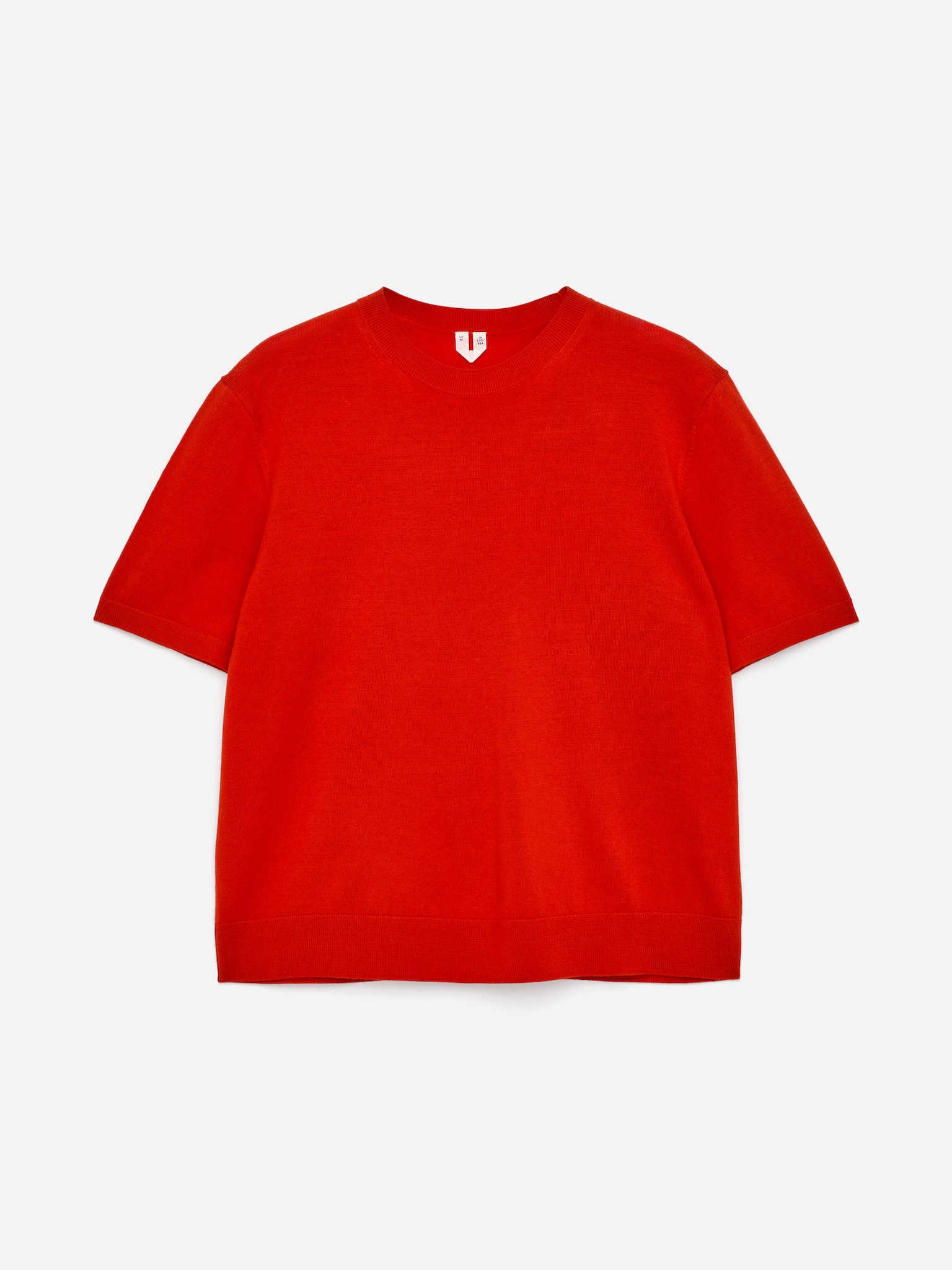 T-shirt en maille de laine mérinos - Rouge/Beige clair/Bleu foncé - 2