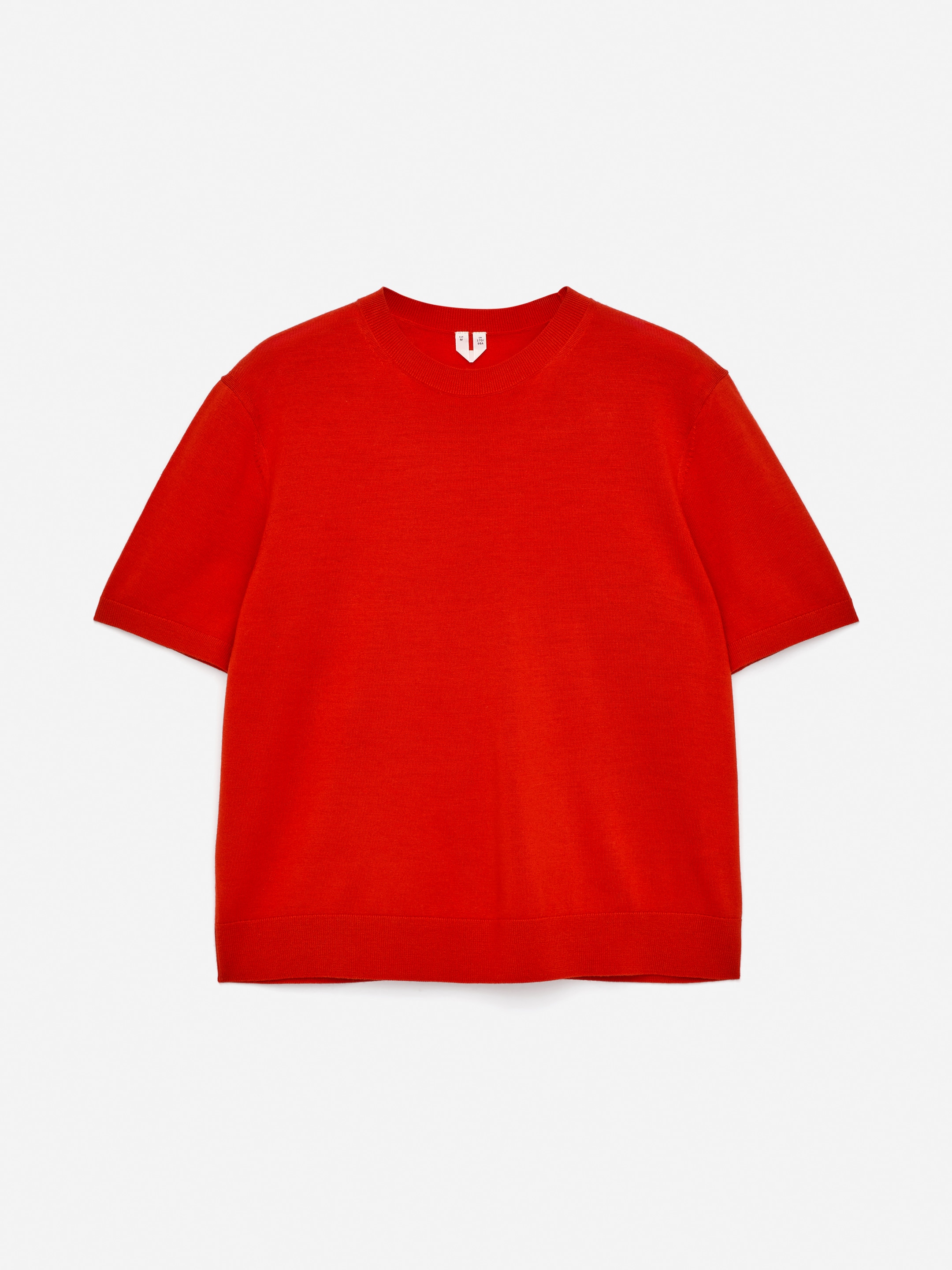 Gestricktes T-Shirt aus Merinowolle - Rot - Regular Fit - Damen - StillMedia/DescriptiveStillLife - 1