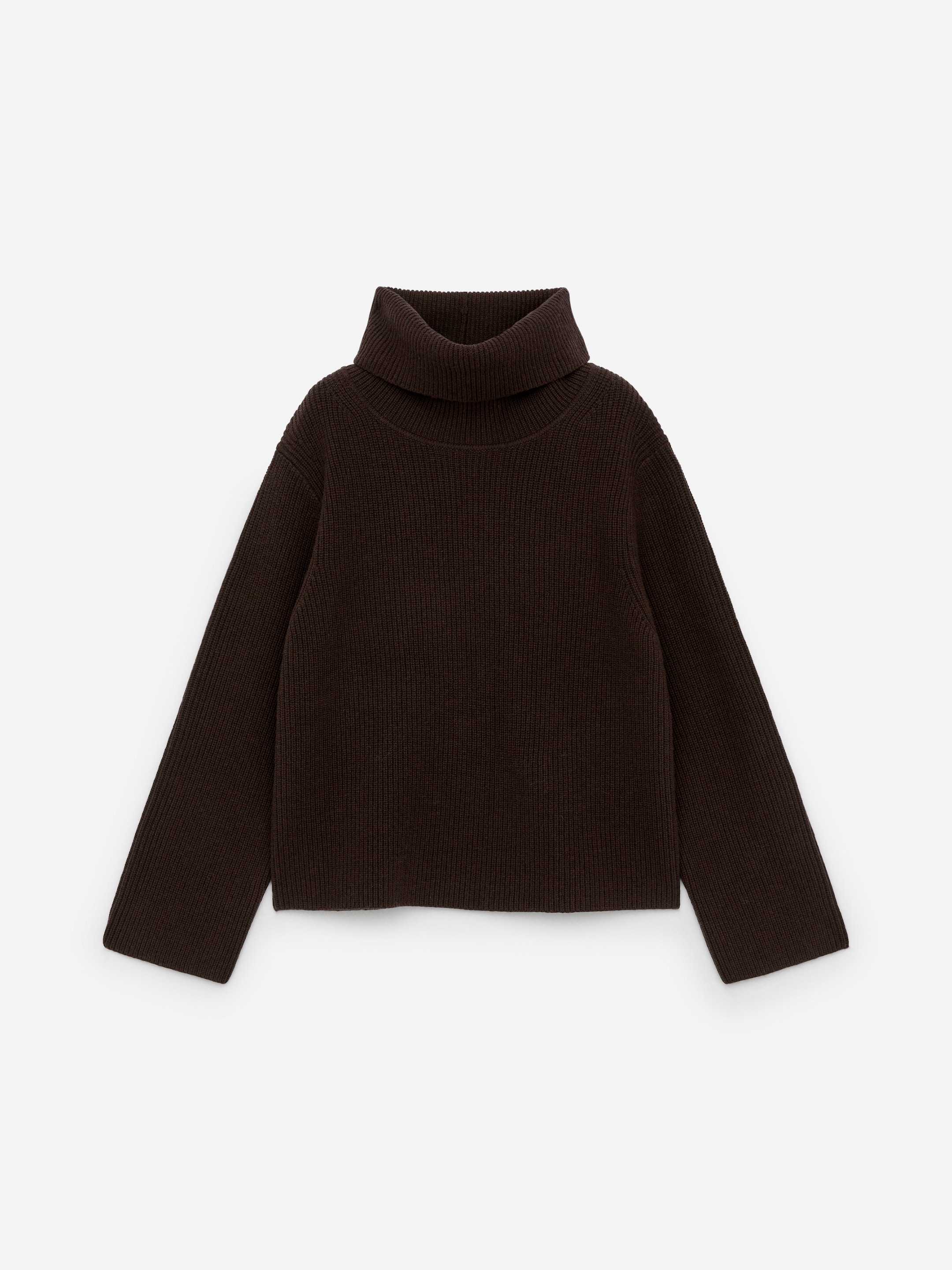 Roll-Neck Wool Jumper - Dark Brown - Oversized - women - StillMedia/DescriptiveStillLife - 1