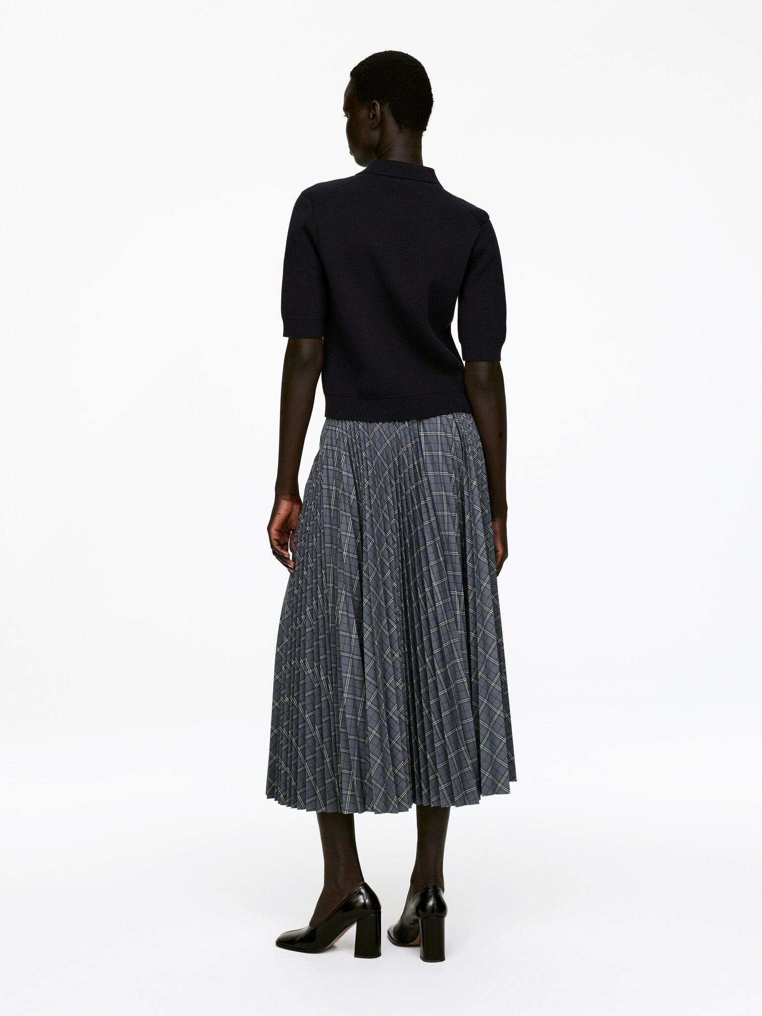 Polo en coton - Bleu foncé/Beige/Rouille - 6