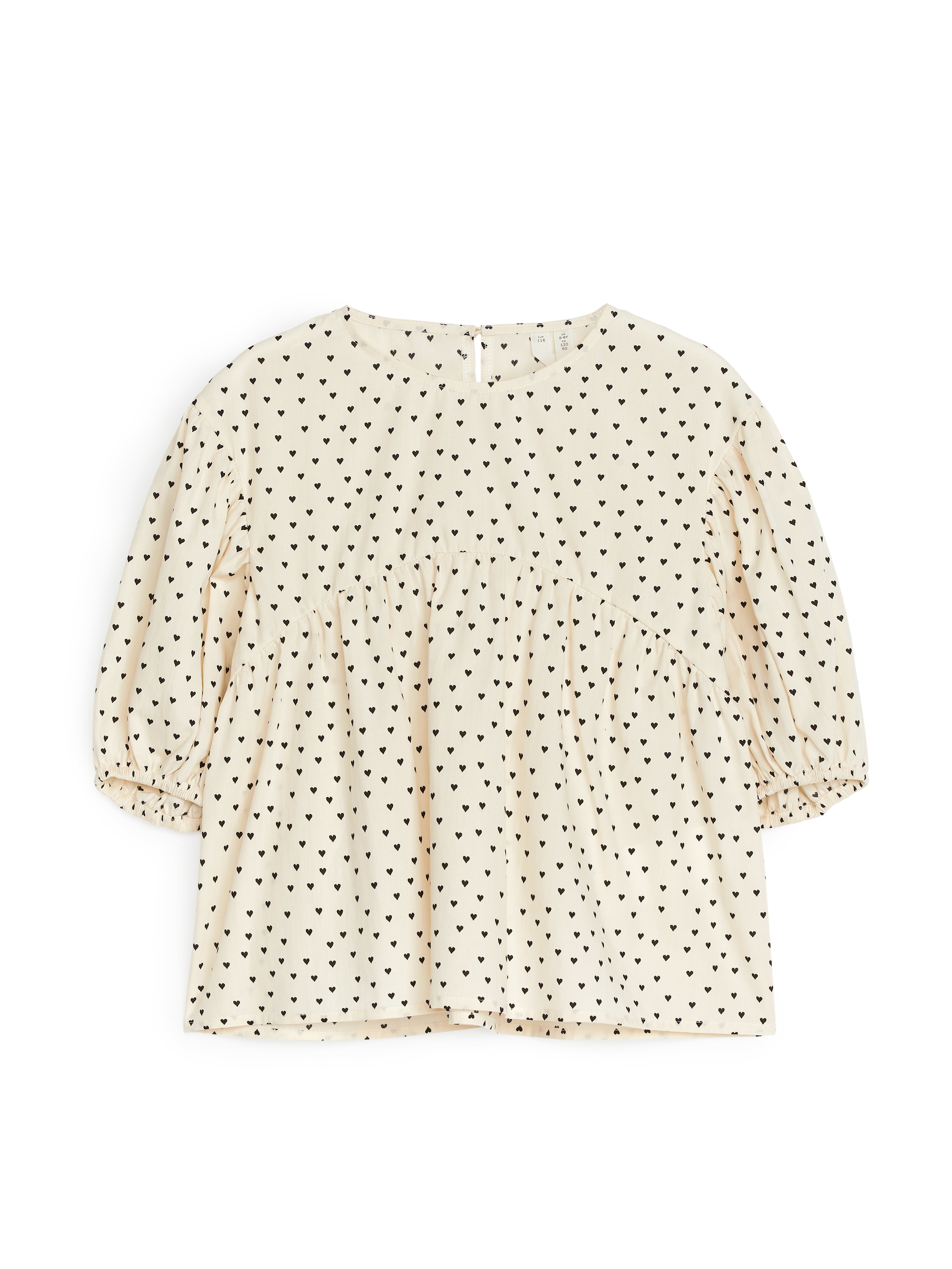 Blus med puffärm - Vit/svart - Oversized - Children - StillMedia/DescriptiveStillLife - 1