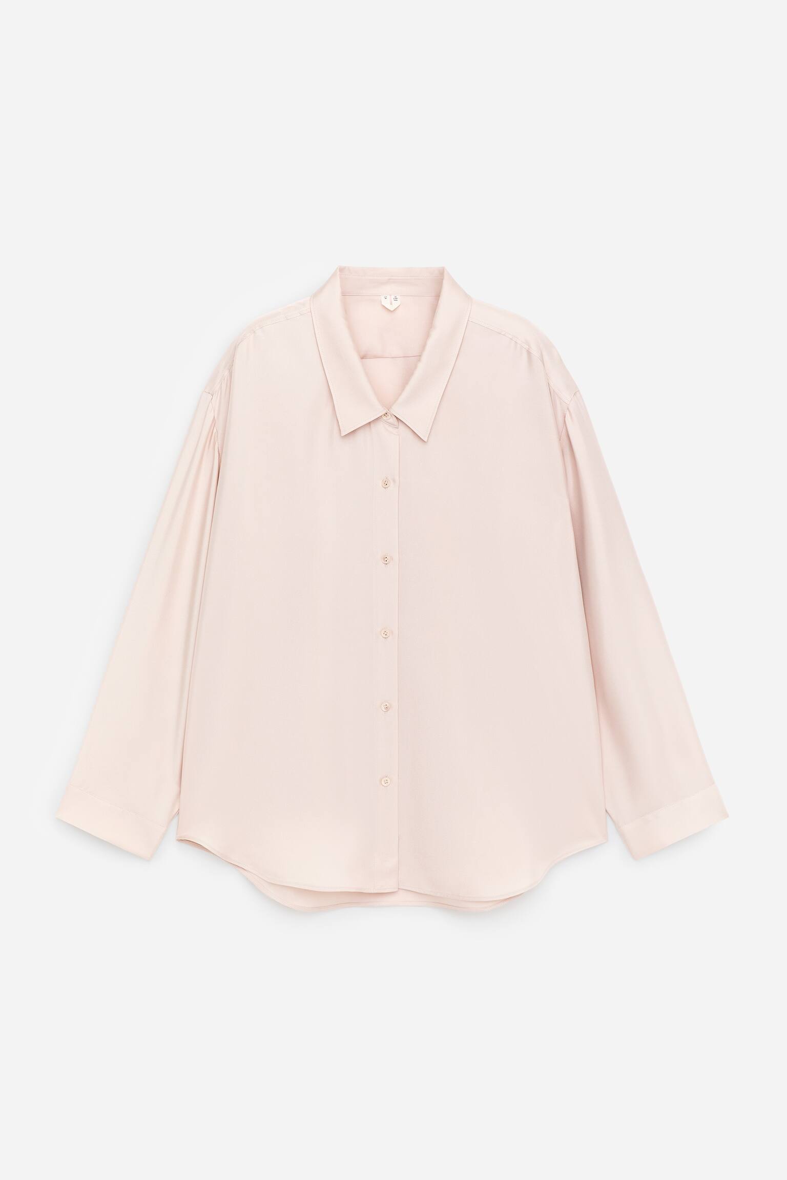 Hedvábná košile z kepru - Světle růžová/Tmavě hnědá - 2