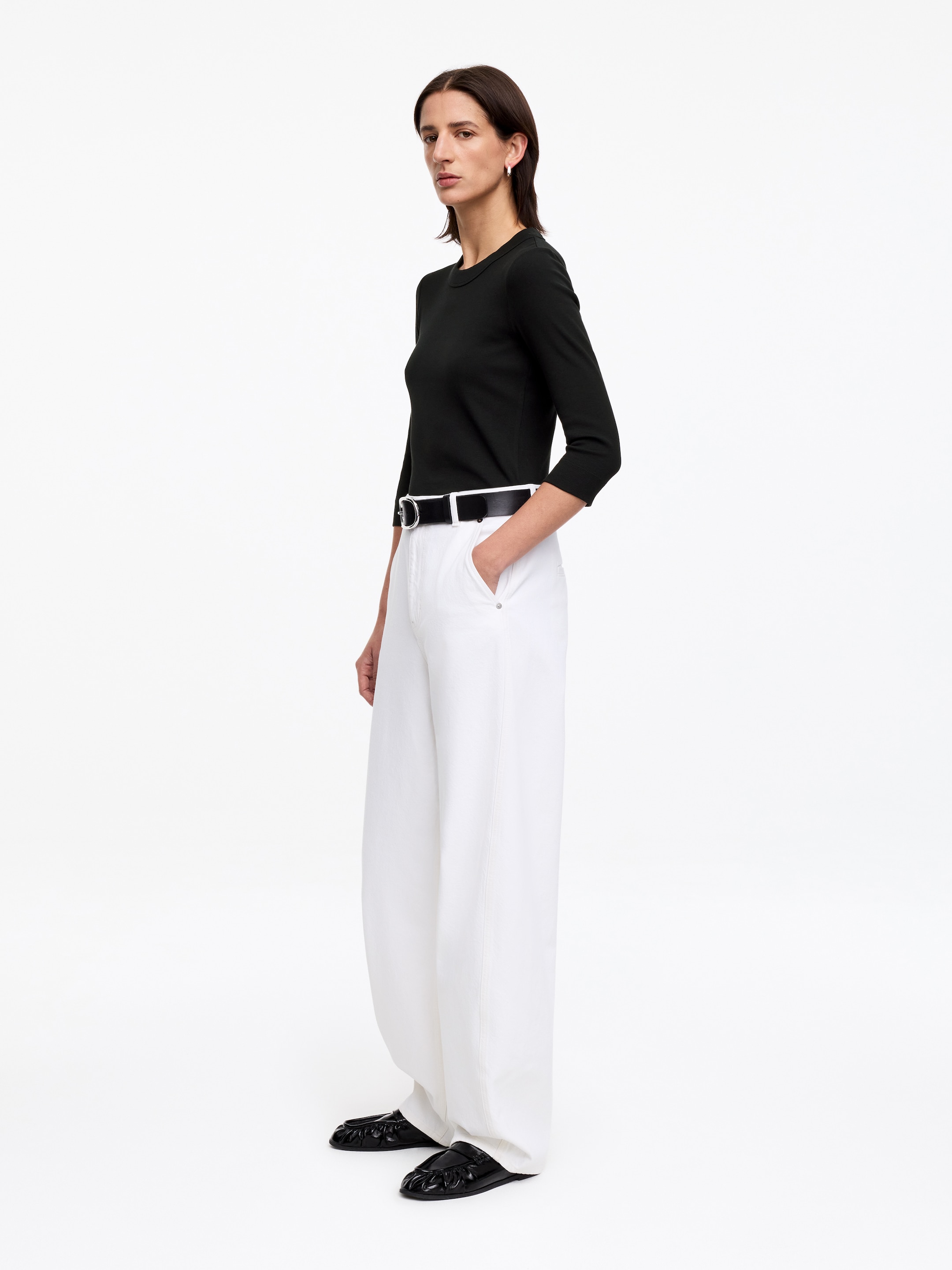 Camiseta de canalé ajustada - Negro - Corte ajustado - Women - StillMedia/Lookbook - 3
