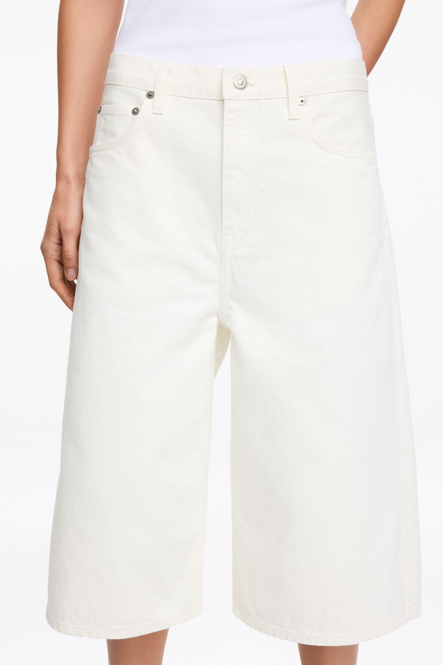 Pantalones cortos denim largos - Blanco roto - 4