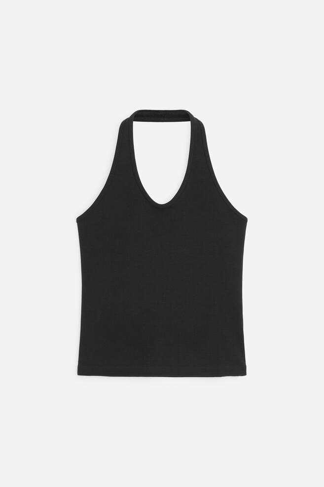 Halterneck Top - Black/Off White - 1