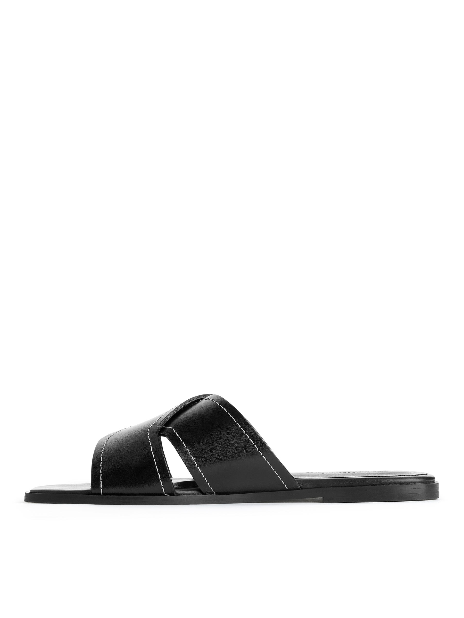 Leather Slides - Black - Women - StillMedia/DescriptiveStillLife - 5