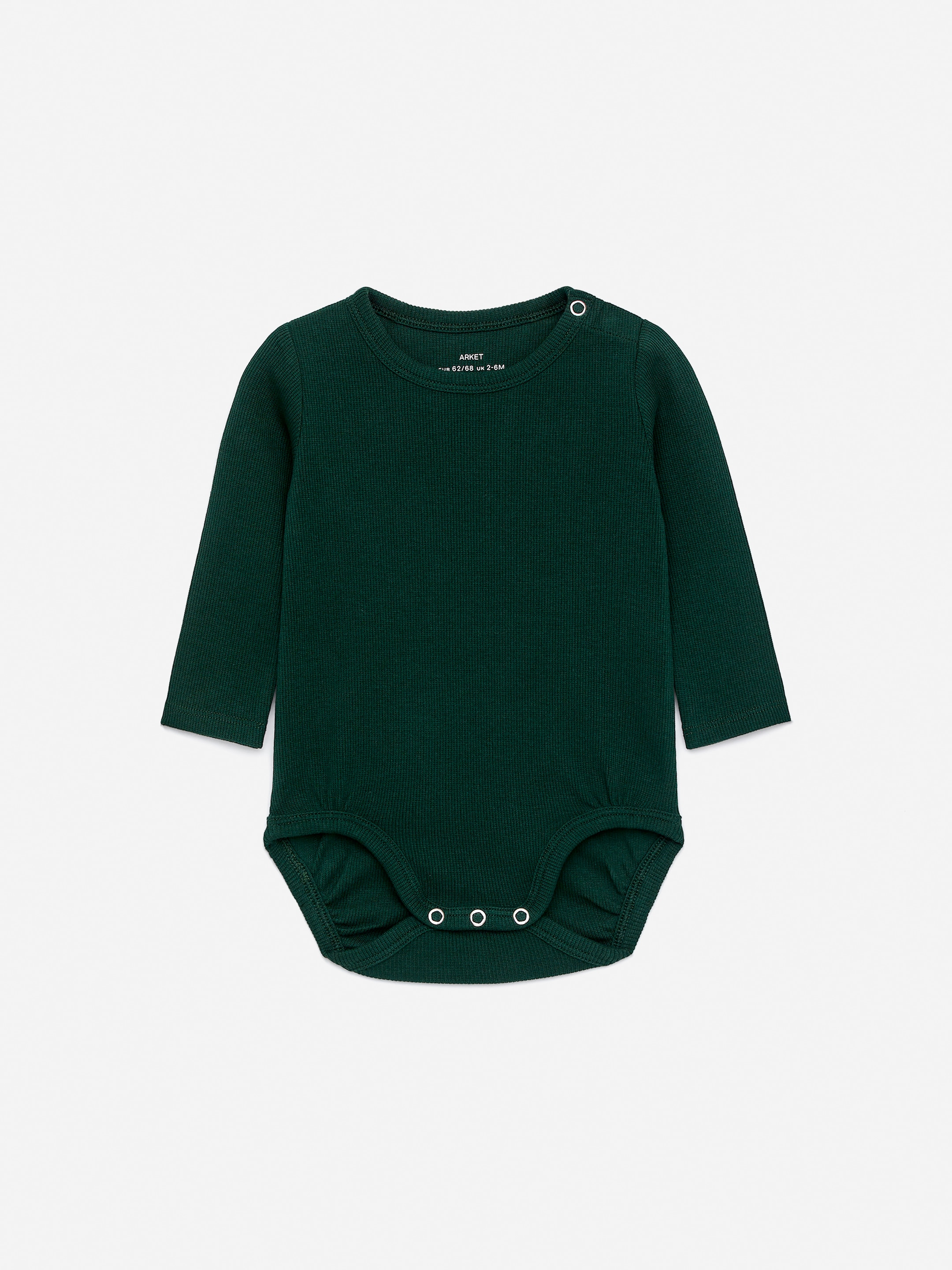Vis større bilde: Ribbed Long-Sleeve Bodysuit - Mørkegrønn - BARN | H&M NO 1