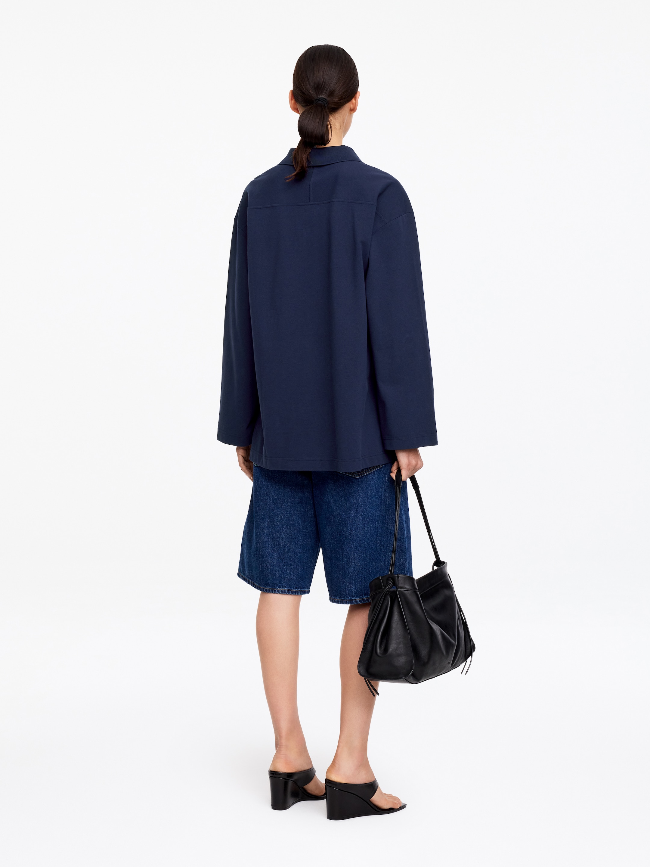 Polo en piqué - Bleu foncé - Regular fit - Femme - StillMedia/Lookbook - 3