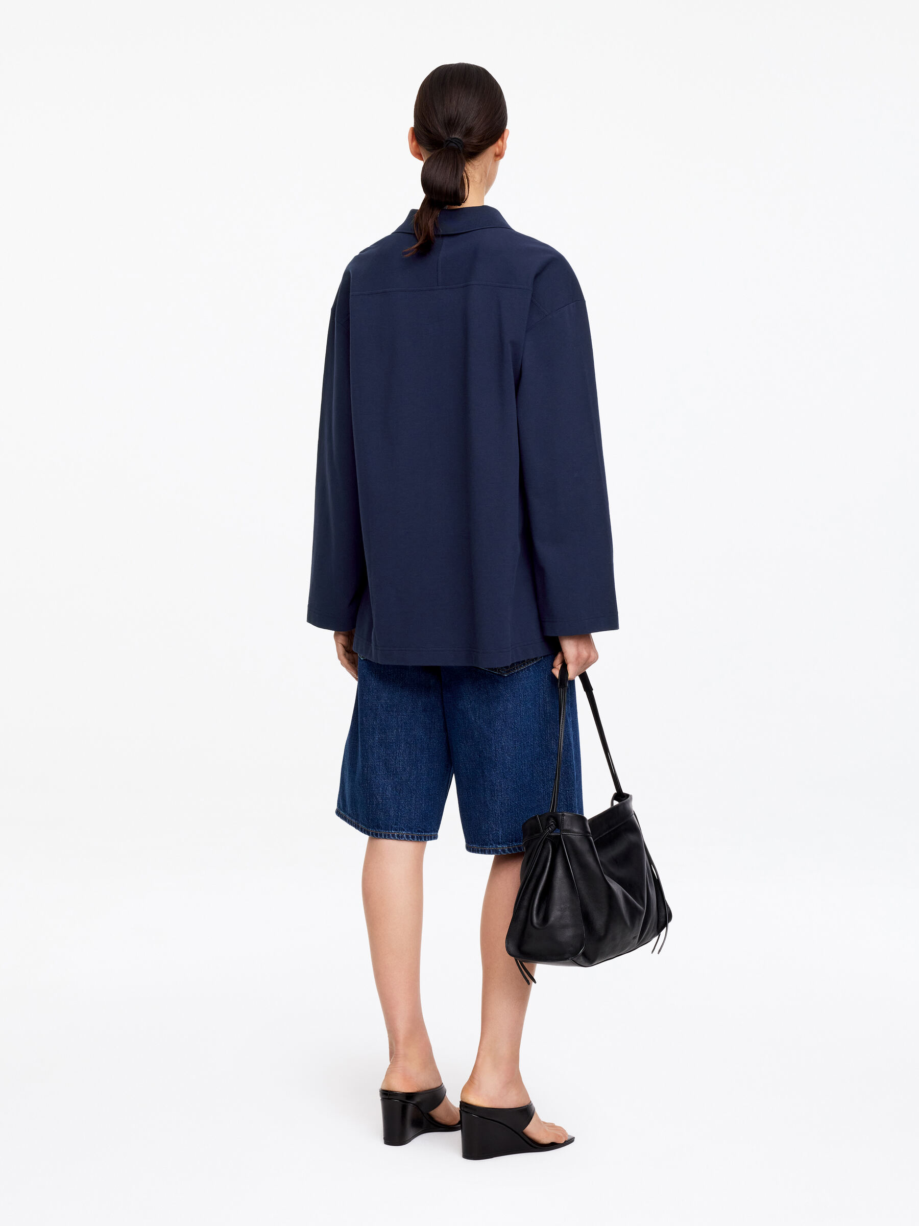 Polo in piqué - Blu scuro - Regular fit - Women - StillMedia/Lookbook - 3