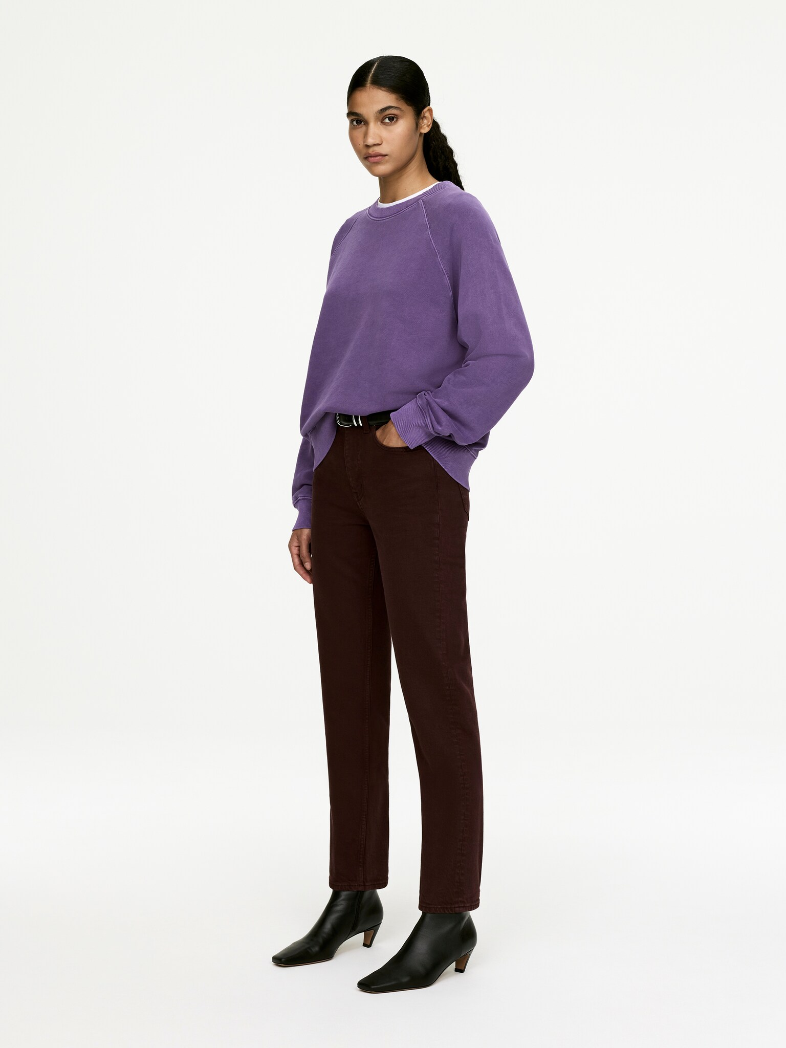 Sweat en éponge - Violet/Rose/Noir/Gris chiné/Bleu/Bleu foncé - 3