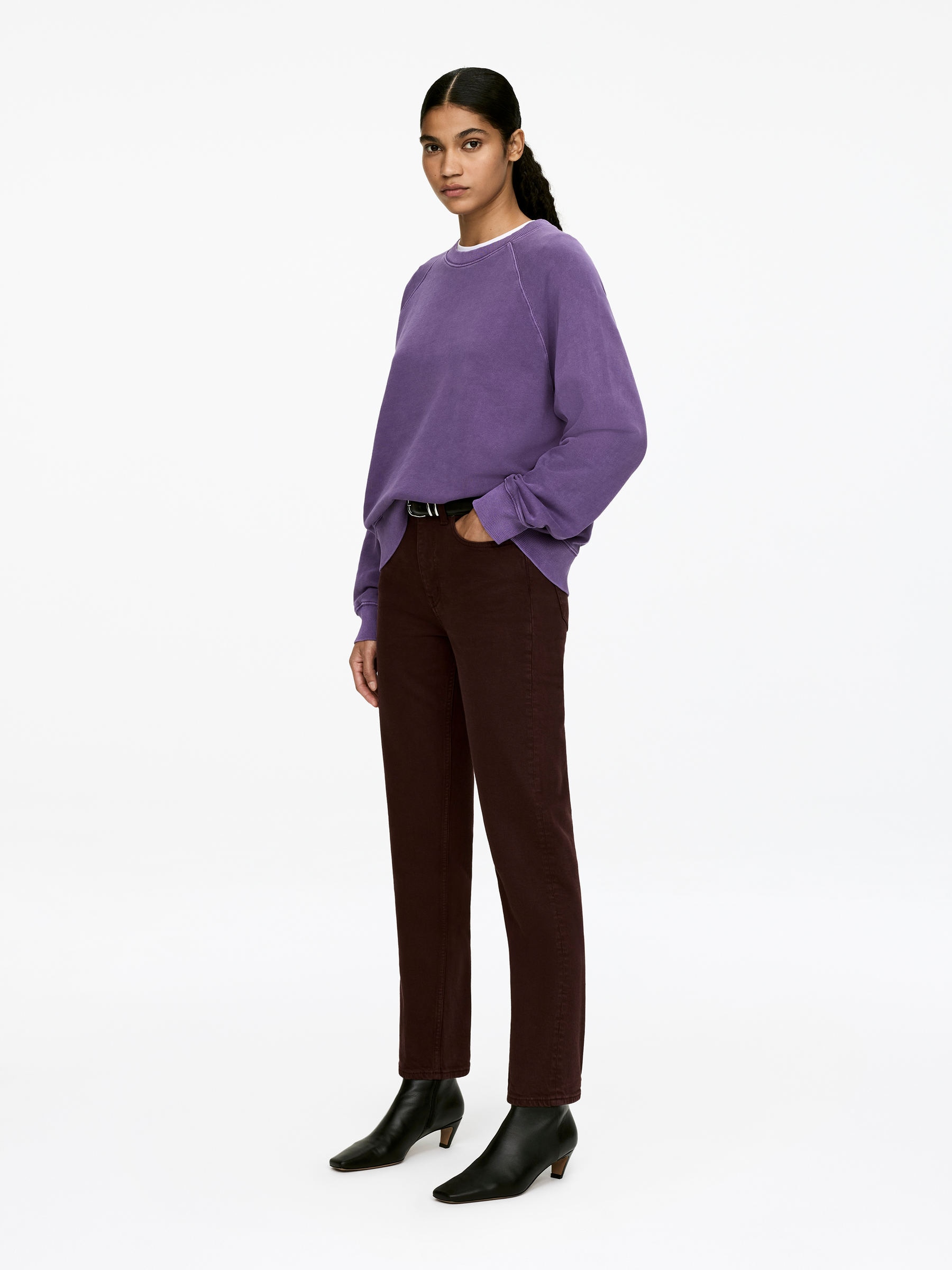 Frottee-Sweatshirt - Lila - Regular Fit - Damen - StillMedia/Lookbook - 5