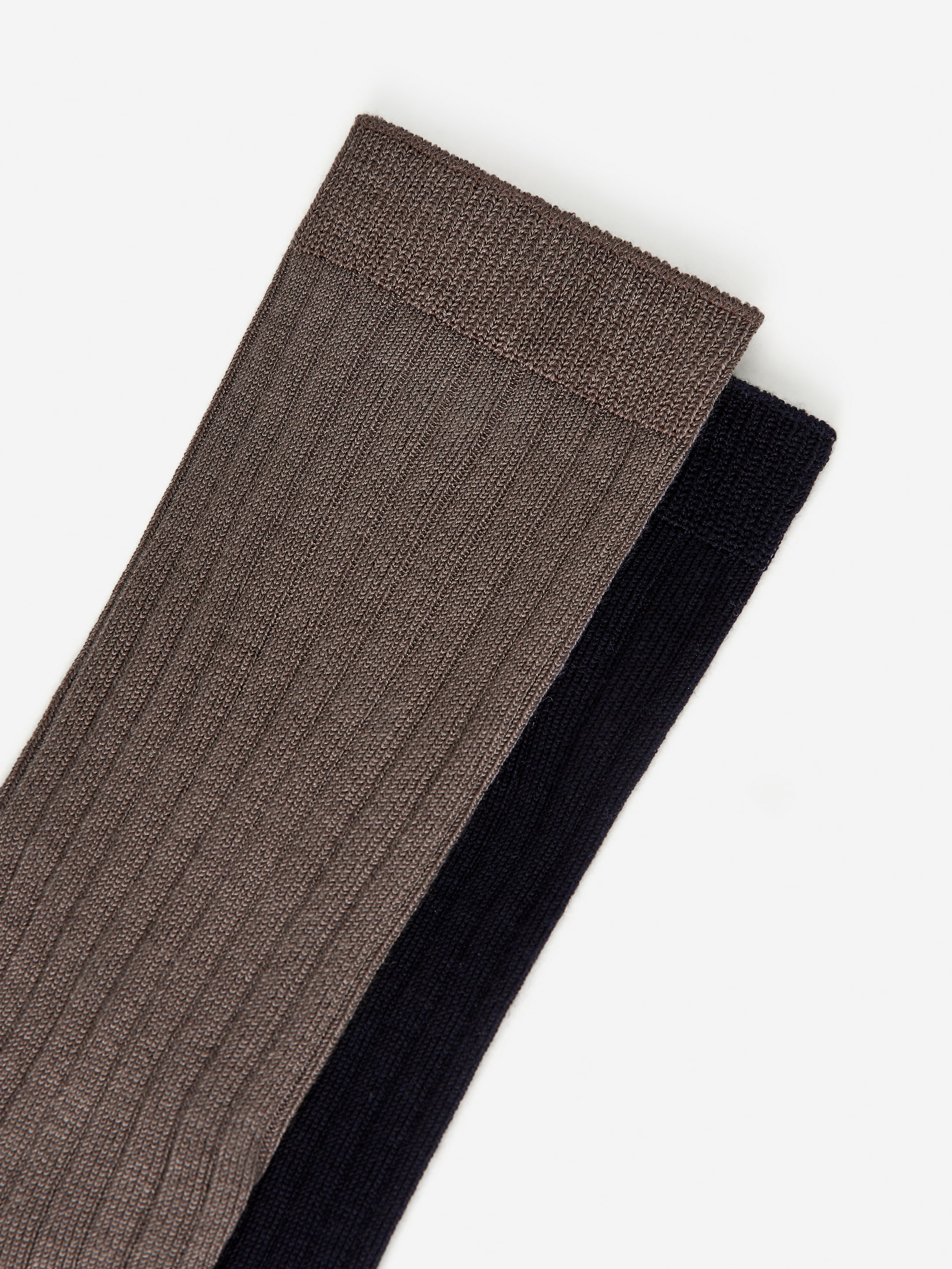 Strumpor i sidenblandning, 2-pack - Mörkblå/mullvadsgrå - Women - StillMedia/DescriptiveDetail - 1