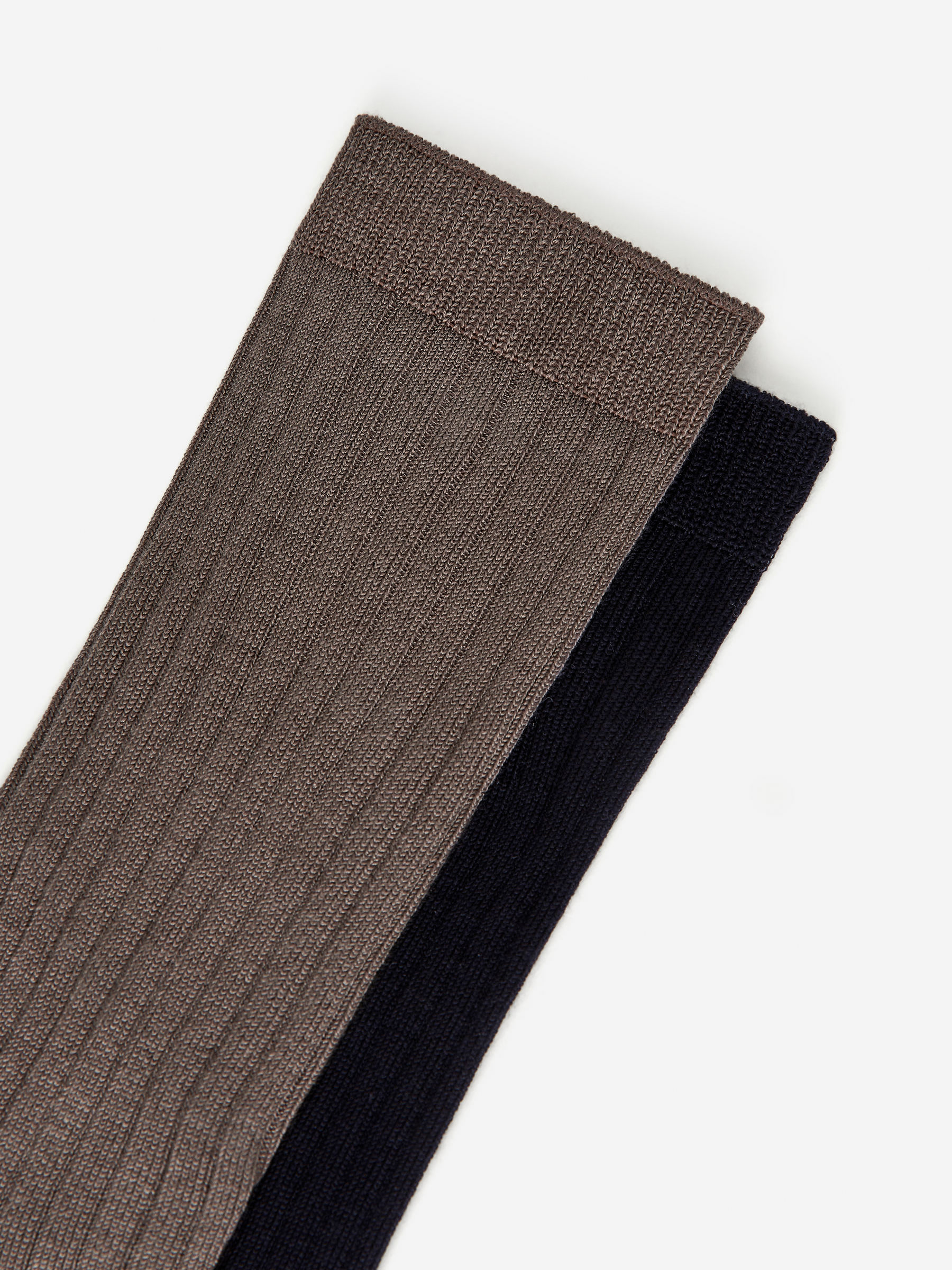 Socken aus Seidenmischung, 2er-Set - Dunkelblau/Graubraun - Damen - StillMedia/DescriptiveDetail - 1