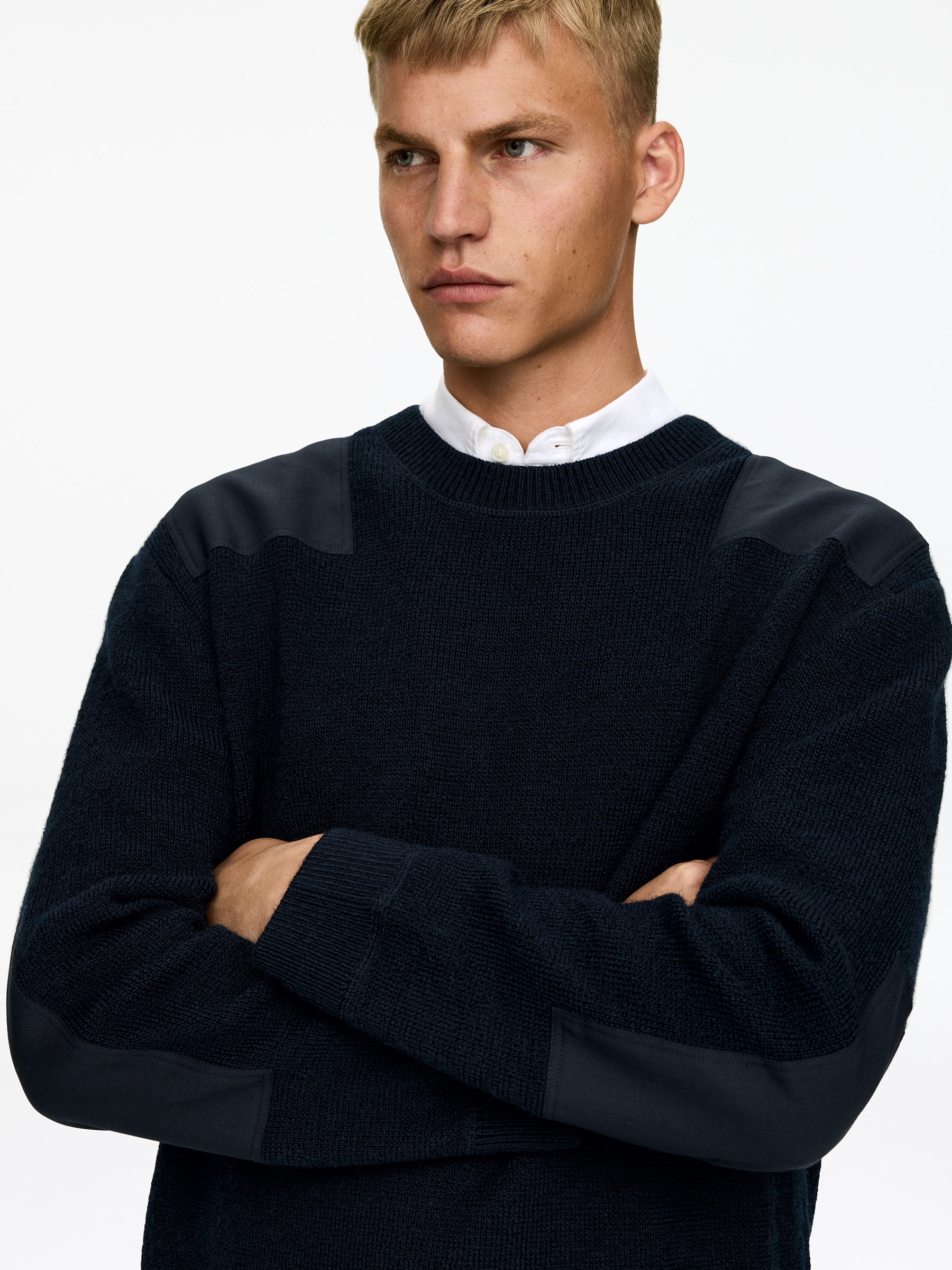 Patch-Detail Wool Jumper - Dark Blue - Regular fit - Men - StillMedia/Lookbook - 4