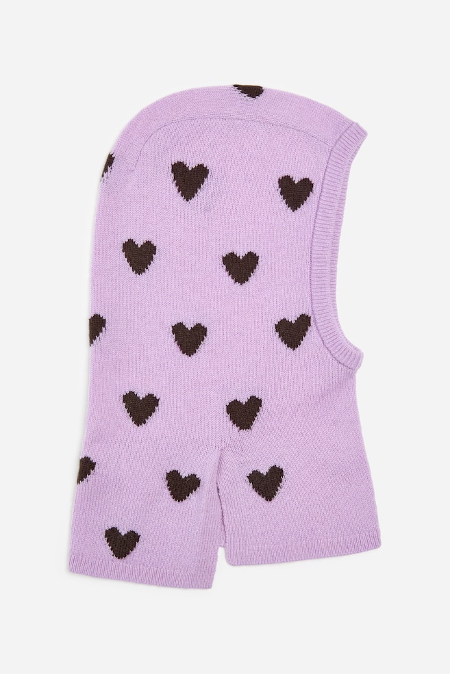 Cagoule en laine - Mauve/Cœurs/Rose/Rouge - 1