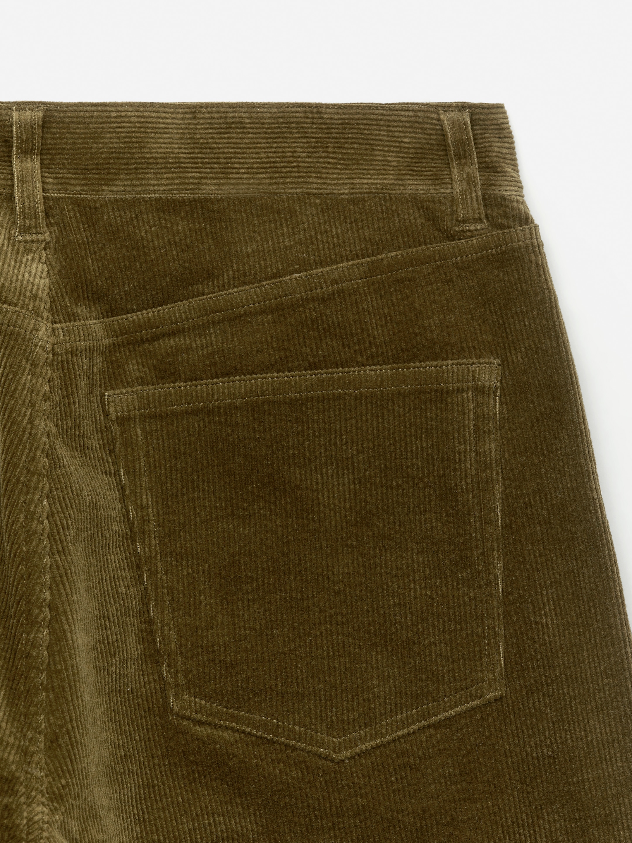 Jean large en velours côtelé CORAL - Vert kaki foncé - Relaxed fit - Femme - StillMedia/DescriptiveDetail - 1