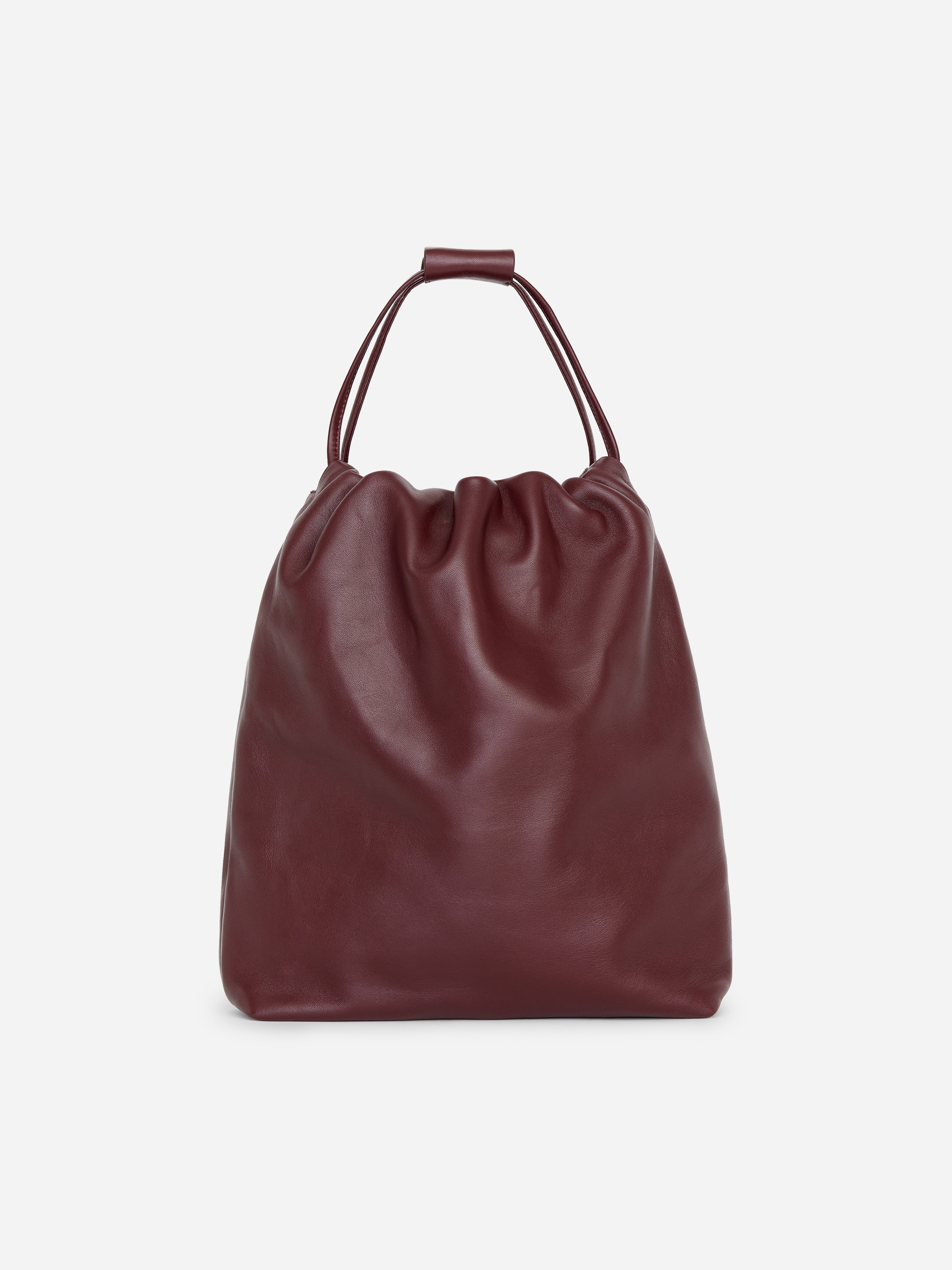 Leren shopper met gerimpelde details