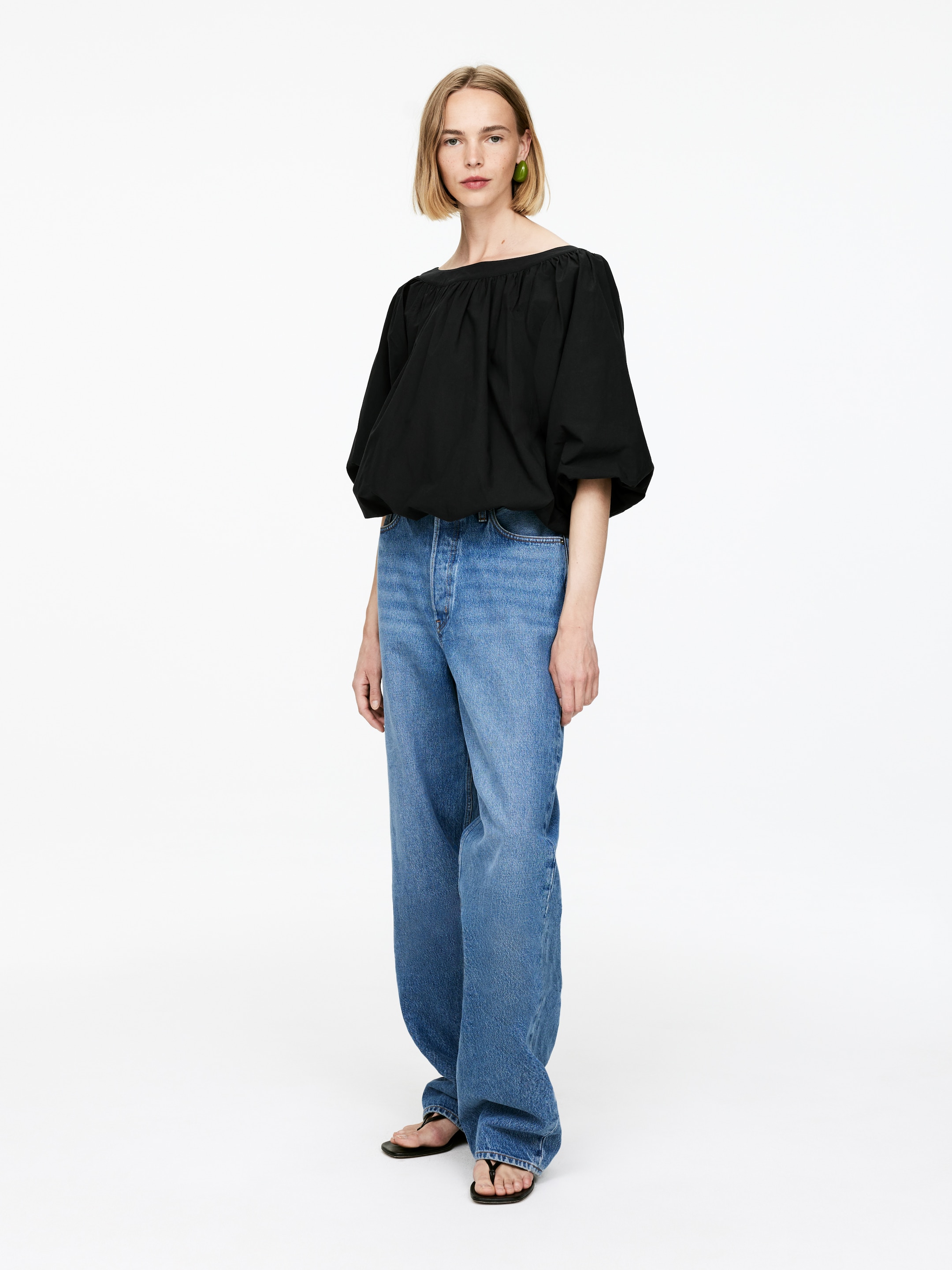 Grotere afbeelding bekijken: Balloon-Hem Top - Black - DAMES | H&M BE 3