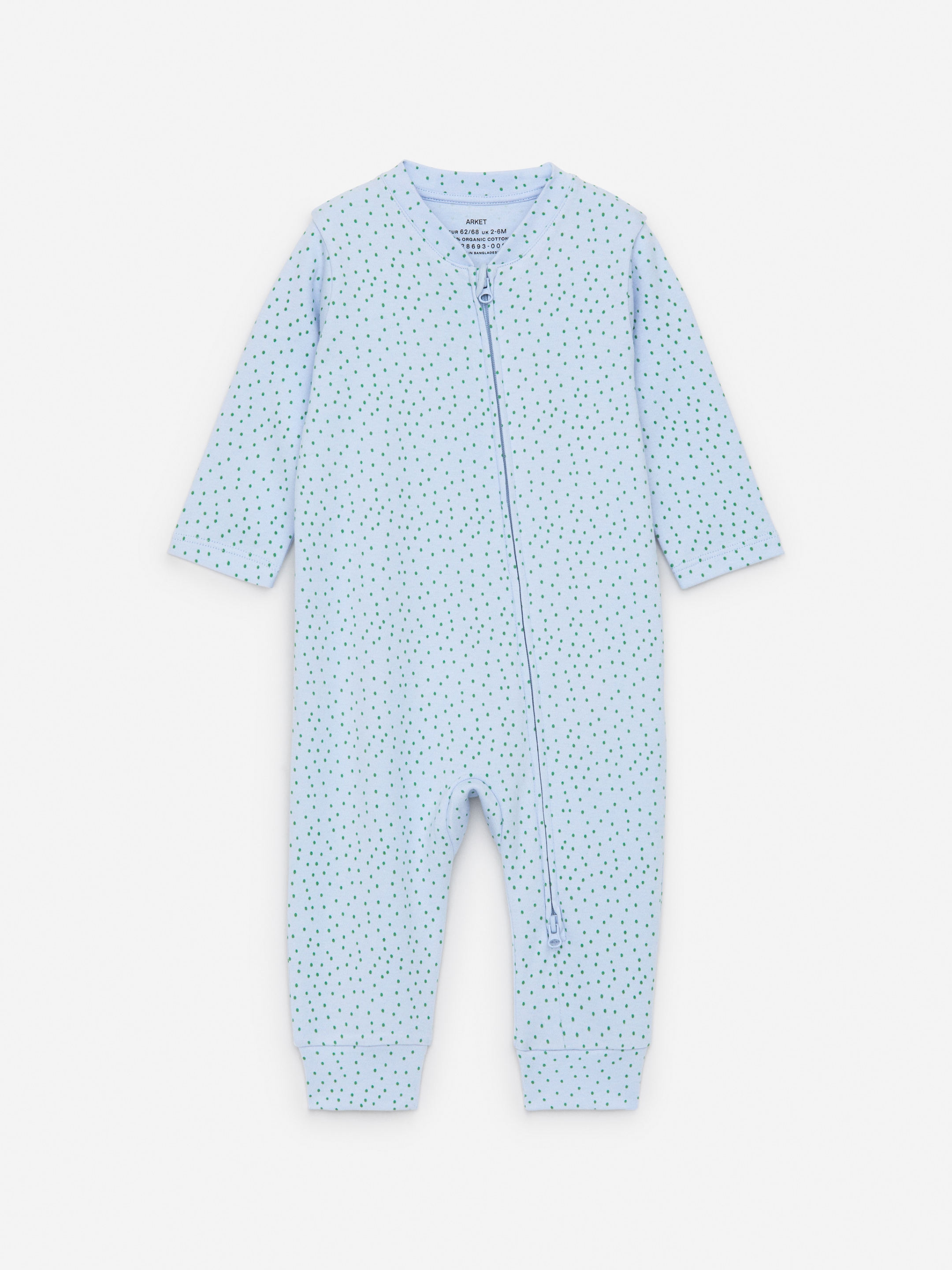 Größeres Bild ansehen: Schlafstrampler - Hellblau/Punkte in Grün - Kids | H&M DE 1