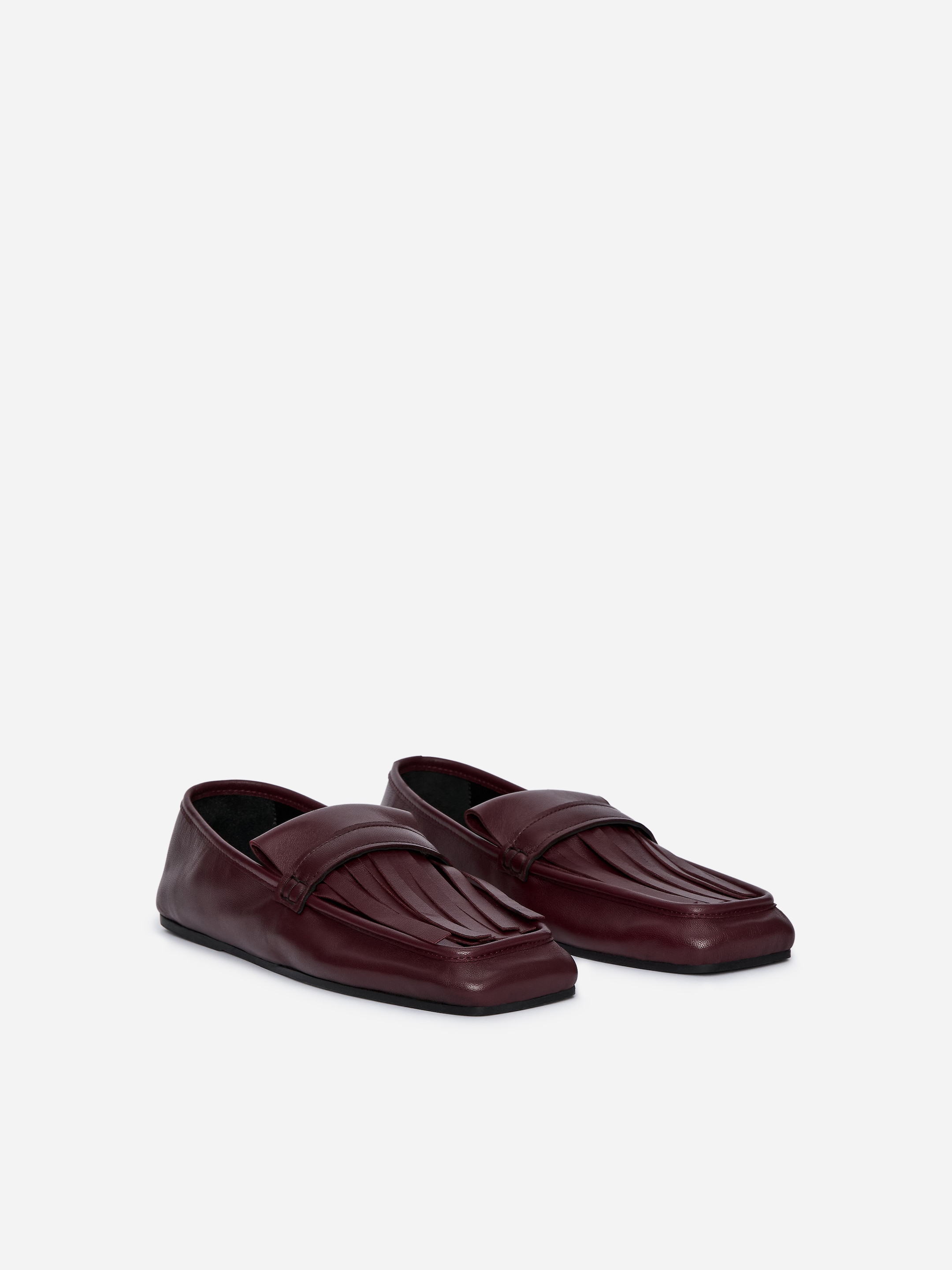 Skórzane loafersy z frędzlami - Ciemnoczerwony - Women - StillMedia/DescriptiveStillLife - 6