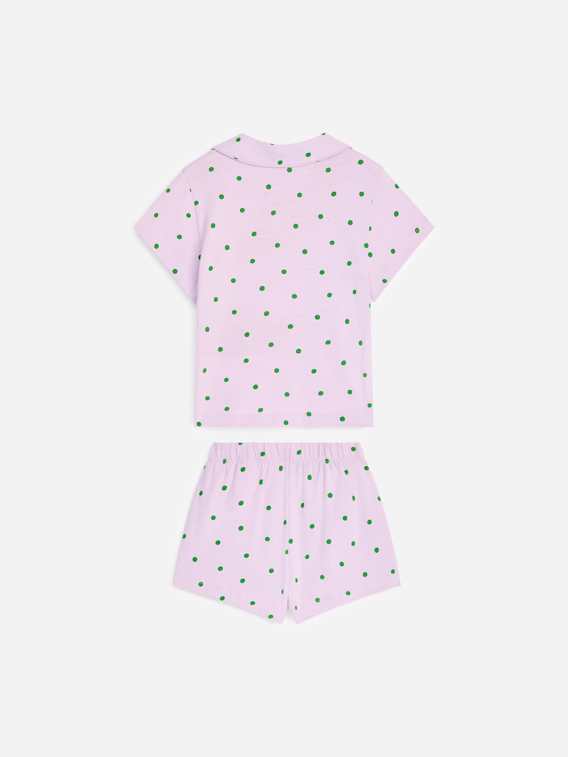 Cotton Pyjama Set - Lilac/Green Polka Dot - Children - StillMedia/DescriptiveStillLife - 2