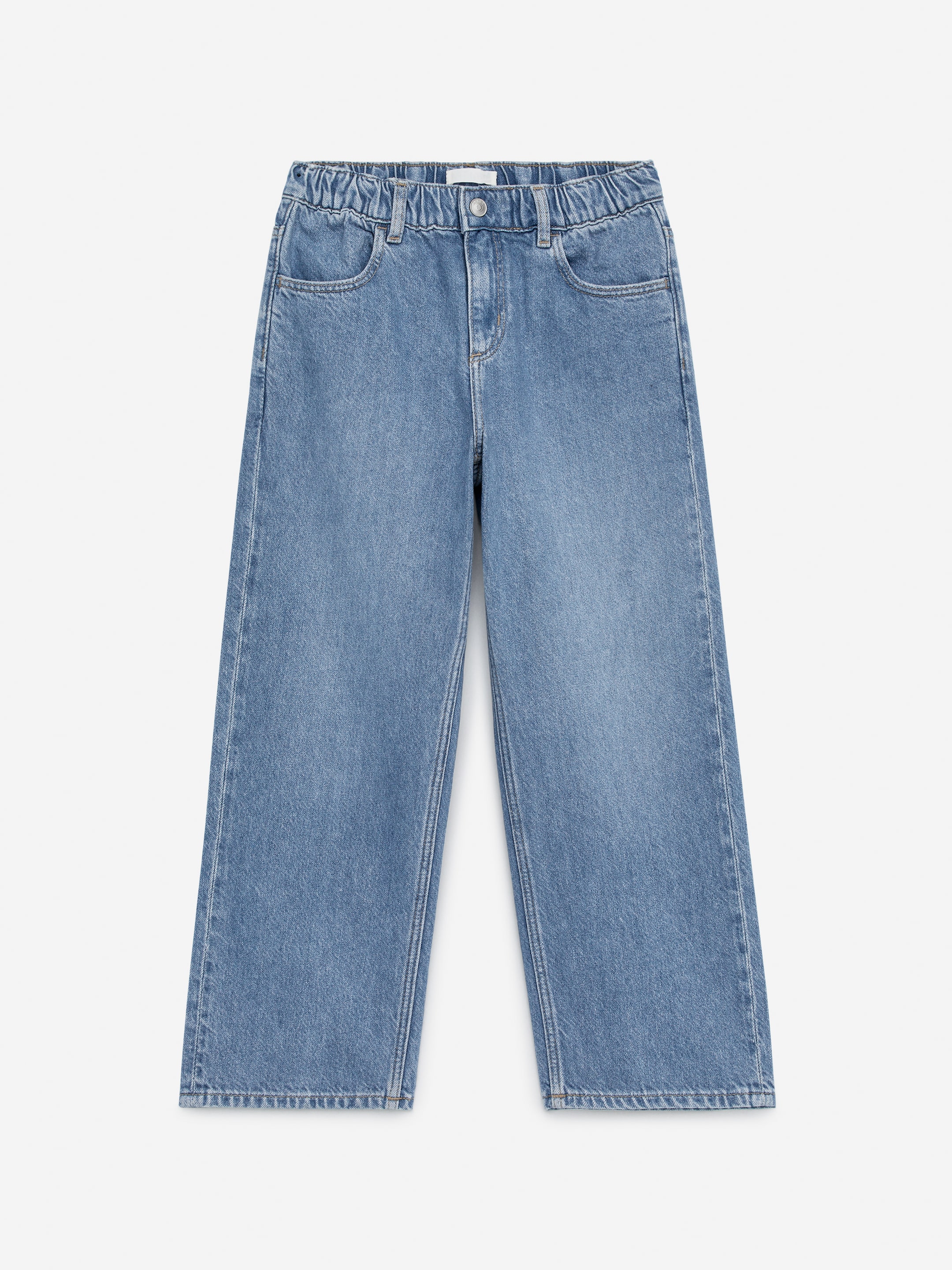 Pull-On Denim Trousers - Blue - Loose fit - Children - StillMedia/DescriptiveStillLife - 2