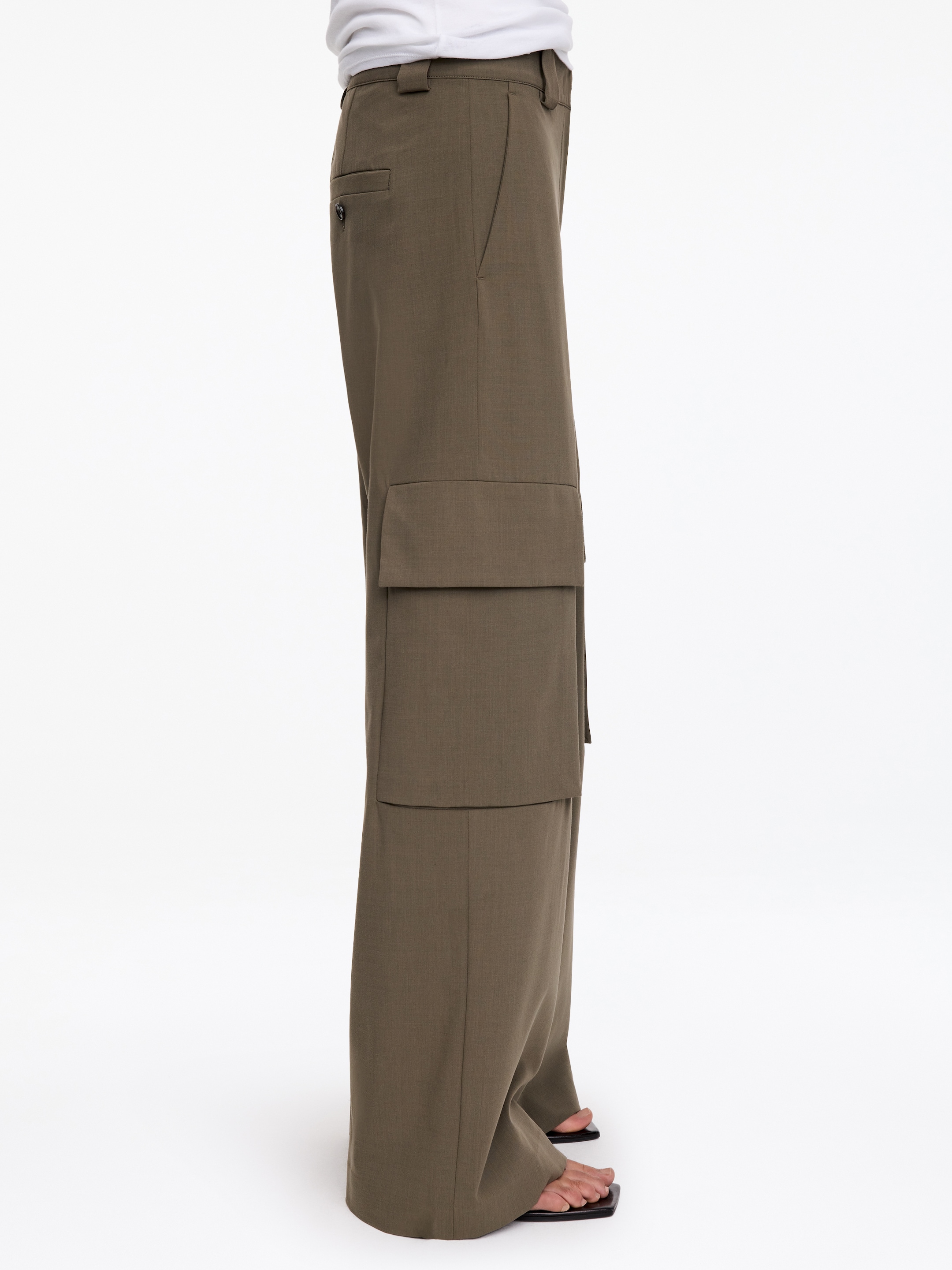 Pantalon avec poches à soufflet - Vert kaki - Regular fit - women - StillMedia/Lookbook - 5
